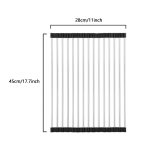 1pc Roll Up Dish Drying Rack; 17.7in*11in; Foldable Rolling Dish Drainer Over The Sink; Drying Rack; SUS304 Stainless Steel Sink Rack For Kitchen Counter Of Various Sizes