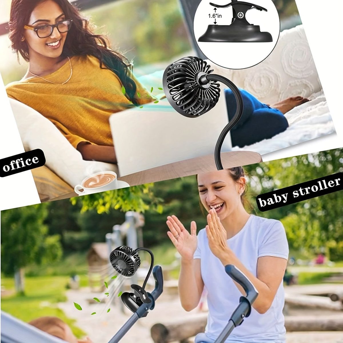 Portable Clip-on Push-pull Fan 3 Speed Setting Flexible Bendable USB Rechargeable Operation Silent Desktop Fan Desktop Mini Small Fan - Image 19