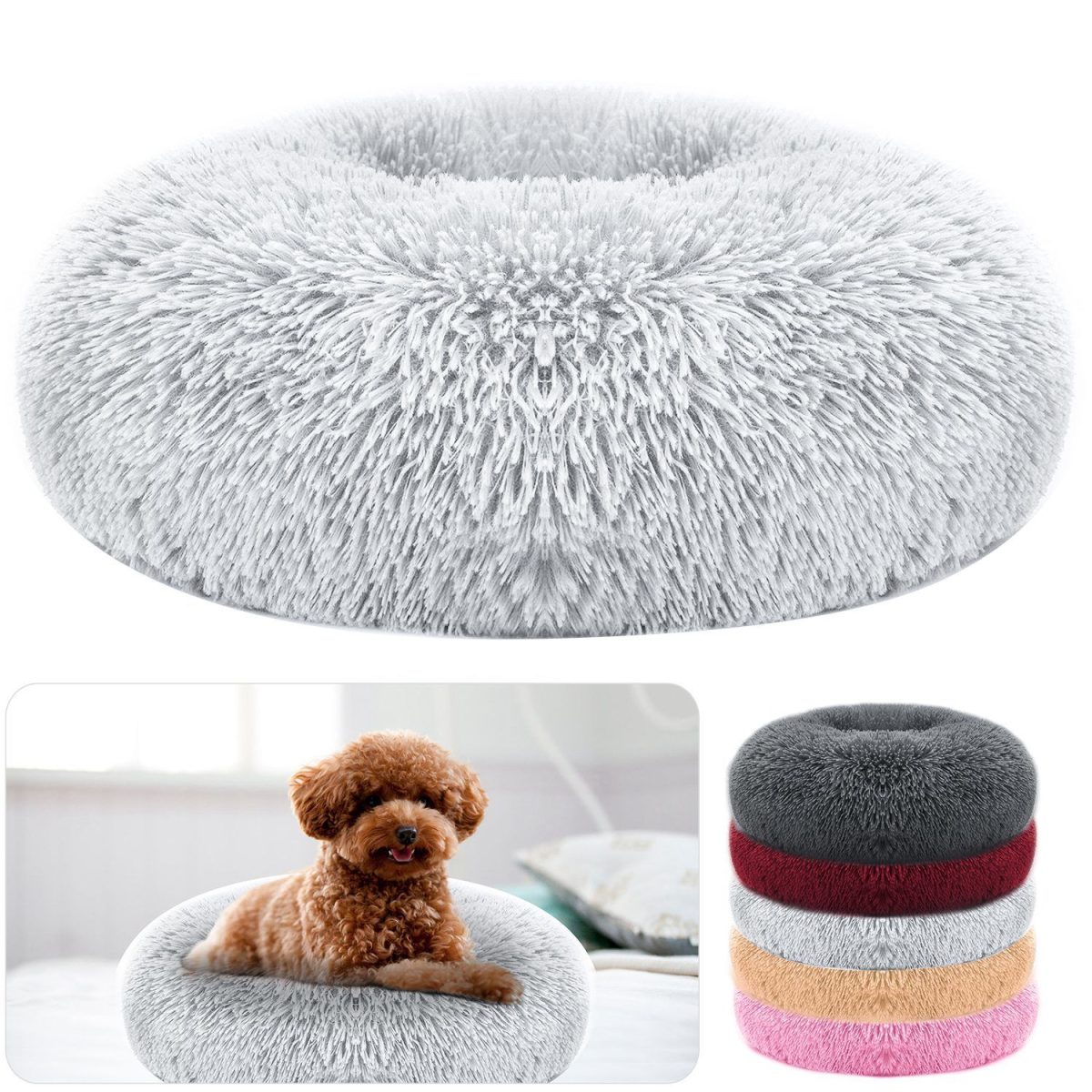 Pet Dog Bed Soft Warm Fleece Puppy Cat Bed Dog Cozy Nest Sofa Bed Cushion M Size - Image 7