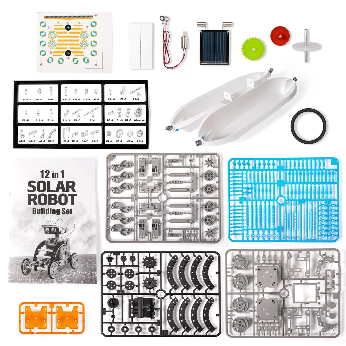 STEM Solar Robot Kit For Kids; 12-in-1 Educational STEM Science Experiment Toys; Solar Powered Building Kit DIY For 8 9 10 11 12 13 Years Old Boys & Girls Kids Toy - Image 2