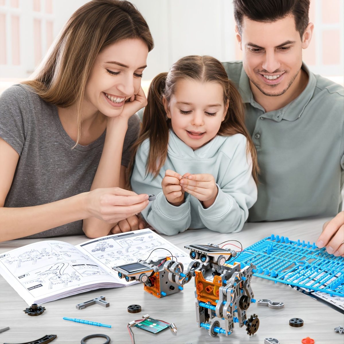 STEM Solar Robot Kit For Kids; 12-in-1 Educational STEM Science Experiment Toys; Solar Powered Building Kit DIY For 8 9 10 11 12 13 Years Old Boys & Girls Kids Toy - Image 3