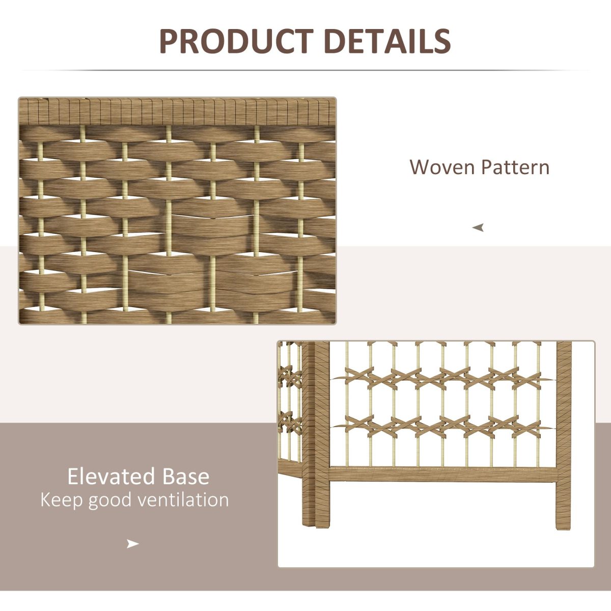 4-Panel Folding Room Divider Natural Wave Fiber Portable Privacy Screen for Home Office - Image 6