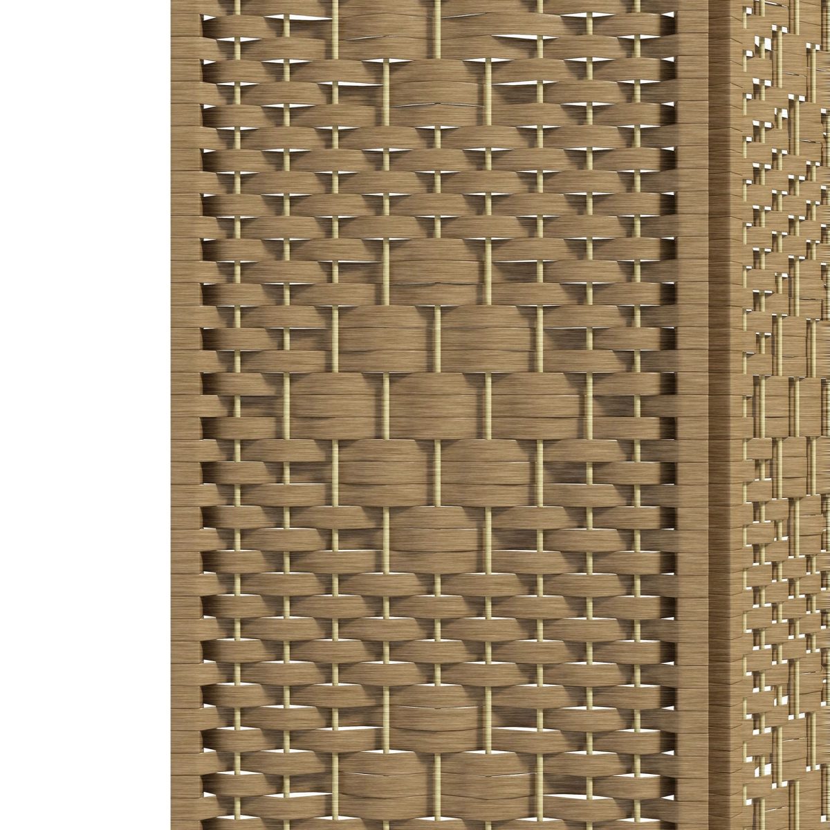 4-Panel Folding Room Divider Natural Wave Fiber Portable Privacy Screen for Home Office - Image 8