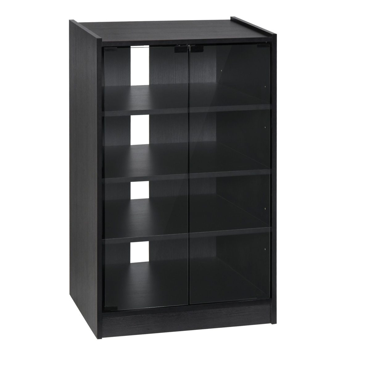 5-Tier Media Stand Cabinet with Adjustable Shelves, Tempered Glass Door for TV Gaming Consoles DVD Player Receiver, Black - Image 11