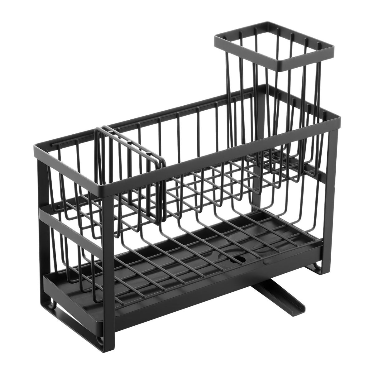 Kitchen Sink Caddy Organizer, 2 Tier Sponge Holder for Kitchen Sink with High Brush Holder & Divider, Storage Rack with Rotatable Drainage Spout, Countertop Organizers and Storage Essentials - Image 5