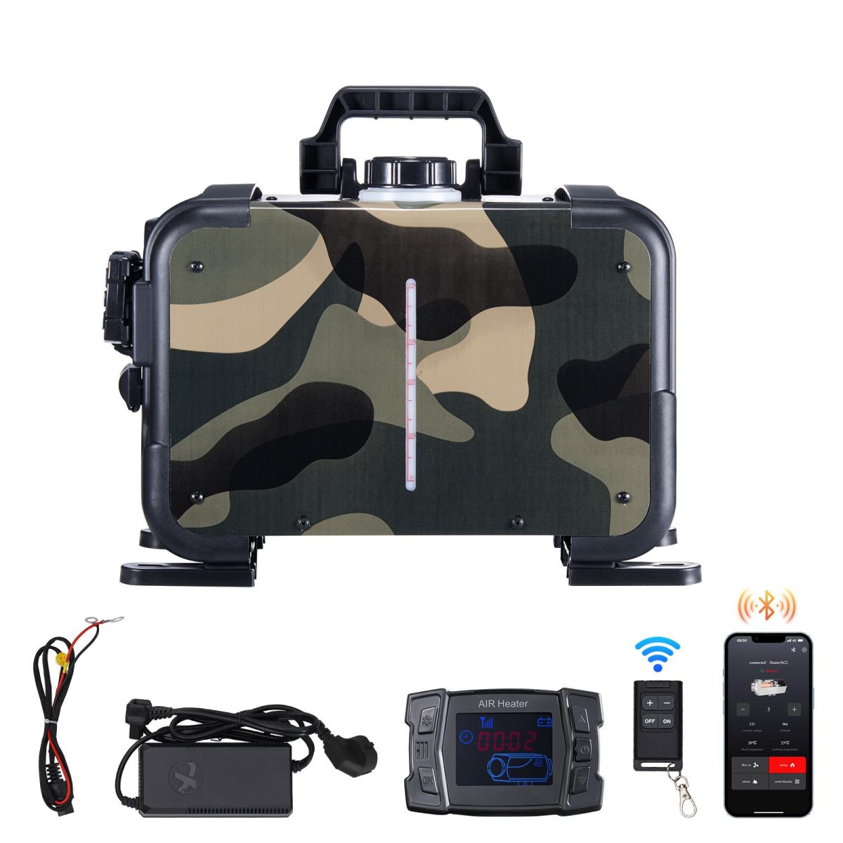 8KW Diesel Heater, 12V/24V All in One Diesel Air Heater, Bluetooth APP Control, Remote Control and Display Screen, CO Alarm, Fast Heating Horizontal Portable Diesel Heater for Vehicles, Garage - Image 5