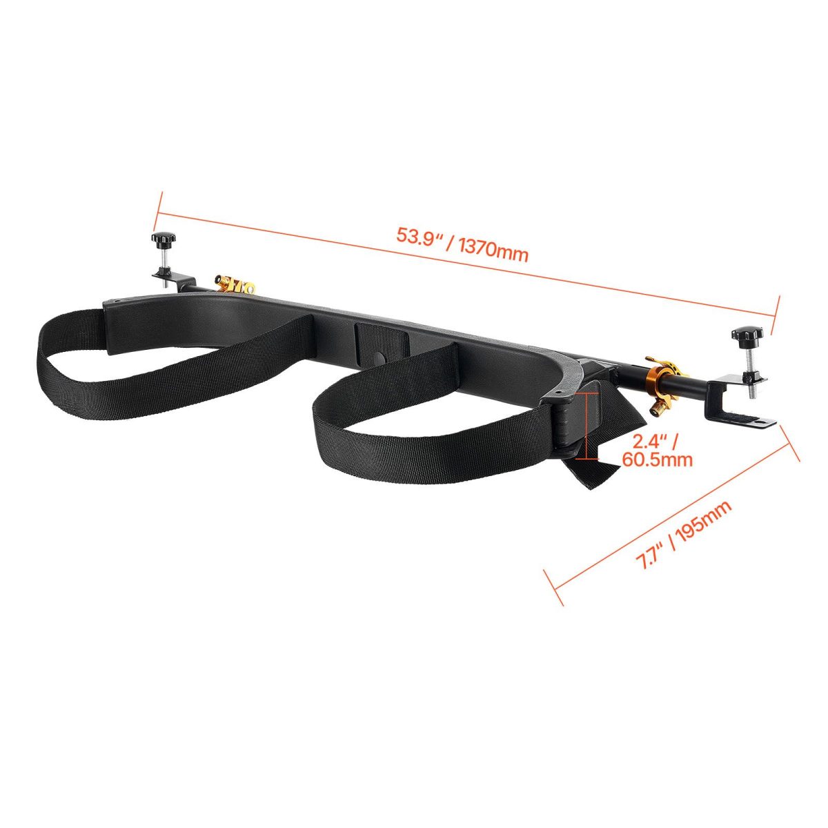 Golf Cart Bag Holder, 53.9 x 7.7 x 2.4 Inch, Compatible with Most 2+2 Golf Cart Rear Seat with 1.2-Inch Square Tubes, Adjustable Rear Seat Carts Club Holder with Strap, No Drilling Required - Image 8