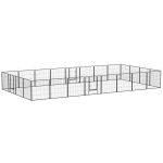 24 Panel Dog Playpen for Small and Medium Dogs with Lockable Door, or Indoor/Outdoor Use, DIY Shape Pet Playpen, 189" x 189" x 32"