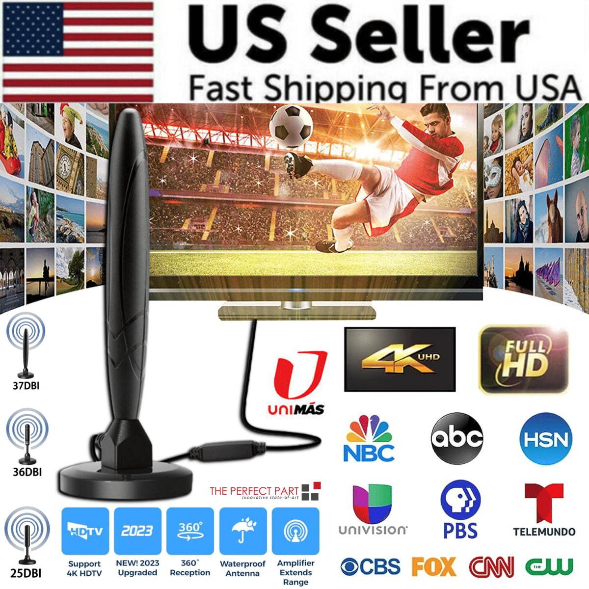 5600Miles Upgraded TV Antenna HDTV Amplified Digital 4K 1080P Long Range Indoor - Image 4