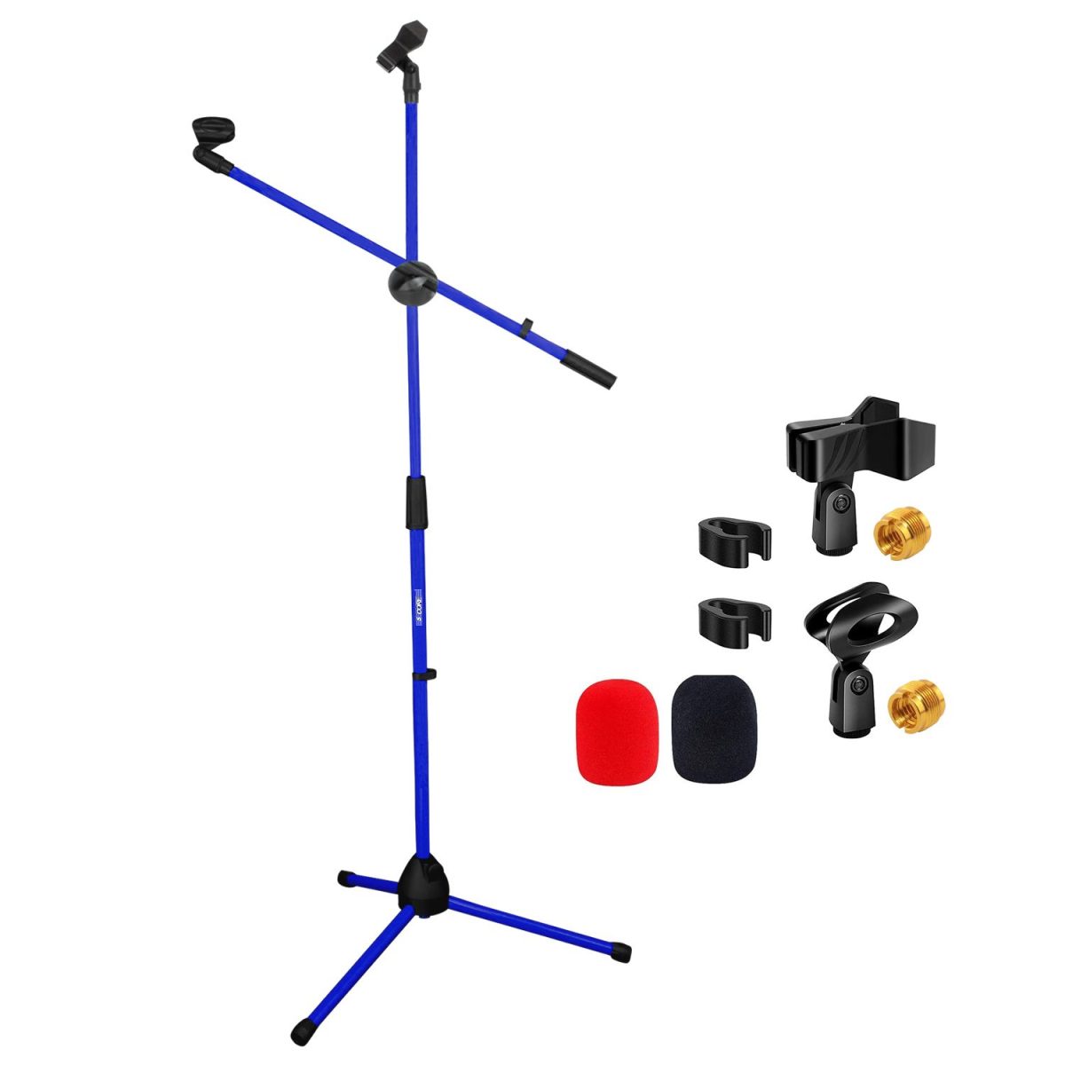 5 Core Mic Stand Floor Height Adjustable Tripod Microphone Stands w Extending Telescoping Boom Arm - MS DBL G - Image 21
