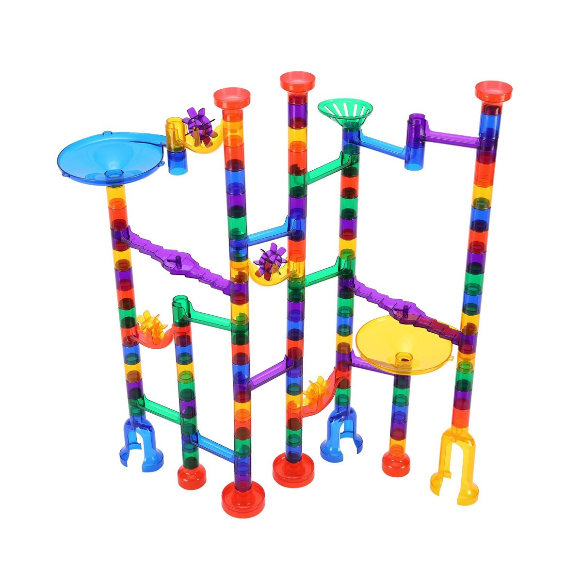 Marble Run Set, 145 Piece Marble Maze Building Block Brain Game, with 5 Glow in the Dark Marbles + 40 Glass Marbles, Educational Learning Race Track STEM Toys, for Kids, Boys, Girls Ages 3 + - Image 11