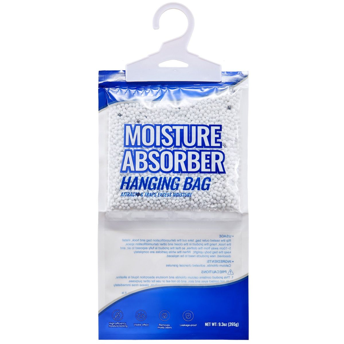 Hanging Moisture Absorber, 9.3 oz Hanging Closet Dehumidifier Bags(10 Packs), Fragrance Free Moisture Bags in Wardrobes, Bedrooms, Bathrooms - Image 7