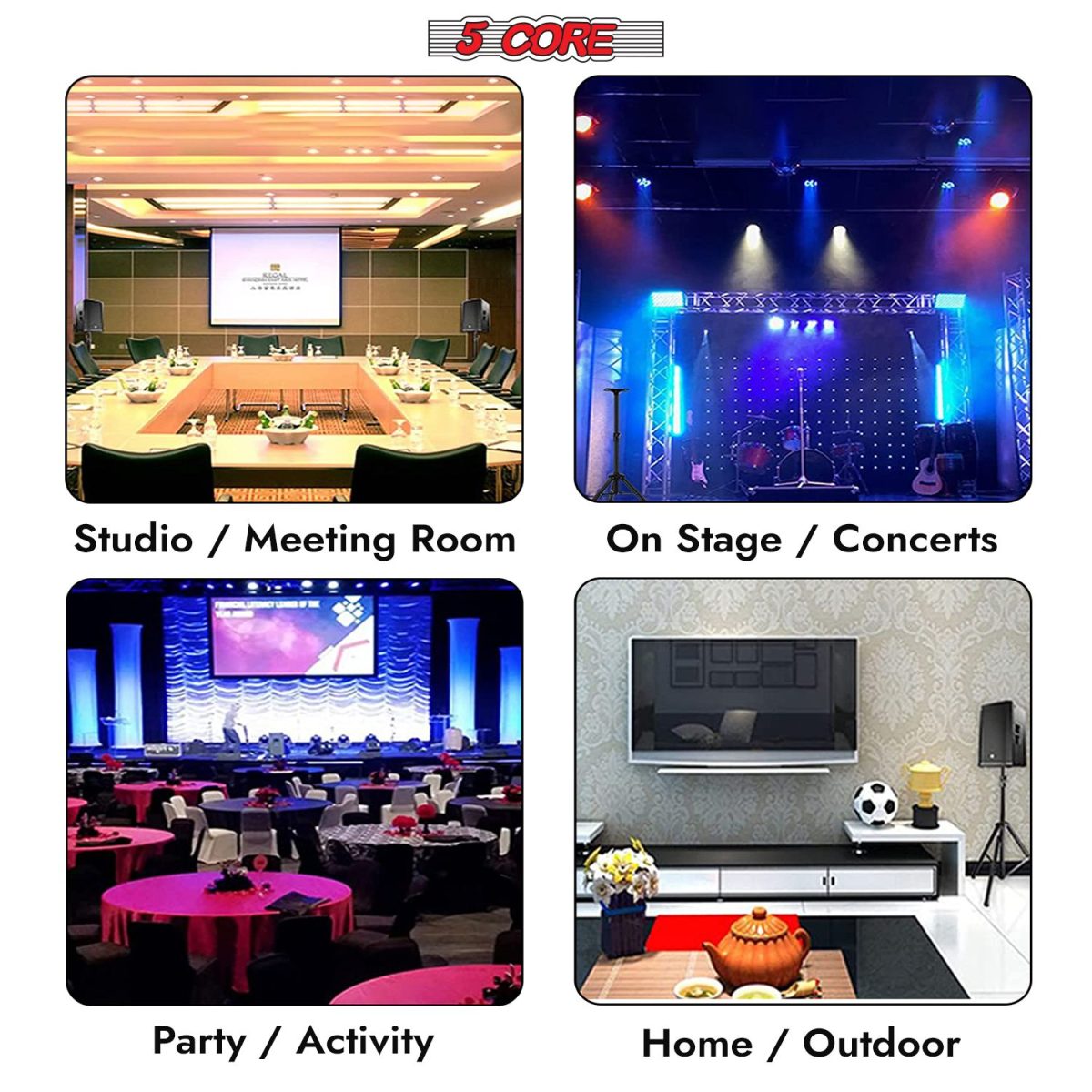5 Core Speaker Stand 2Pcs Tripod Floor Tall Adjustable Up to 72 Inch DJ Studio Monitor Stands Pole Mount - Image 32