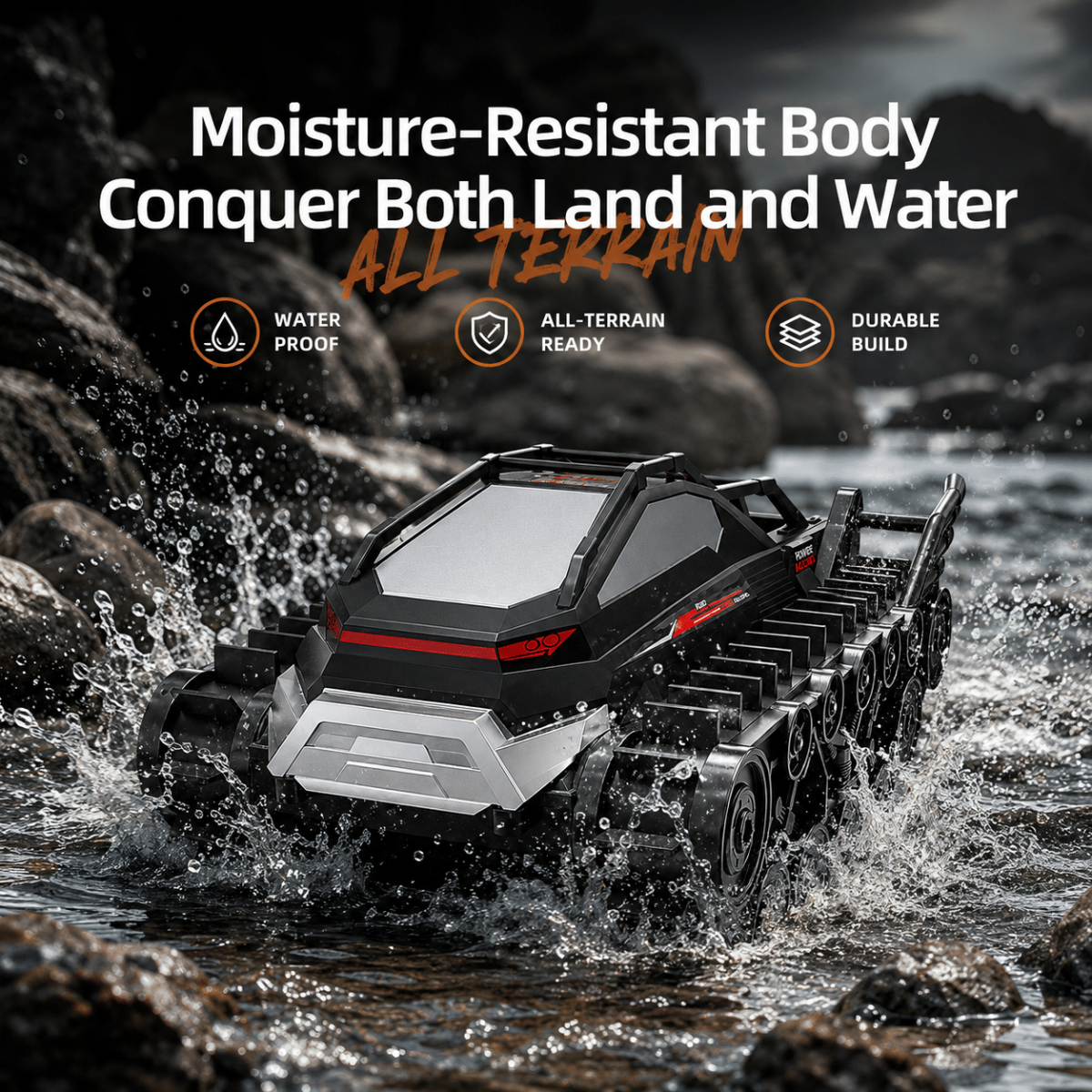 Amphibious tracked tank children's outdoor toy all-terrain off-road remote control car - Image 7
