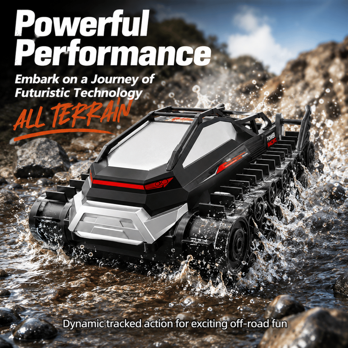Amphibious tracked tank children's outdoor toy all-terrain off-road remote control car - Image 8