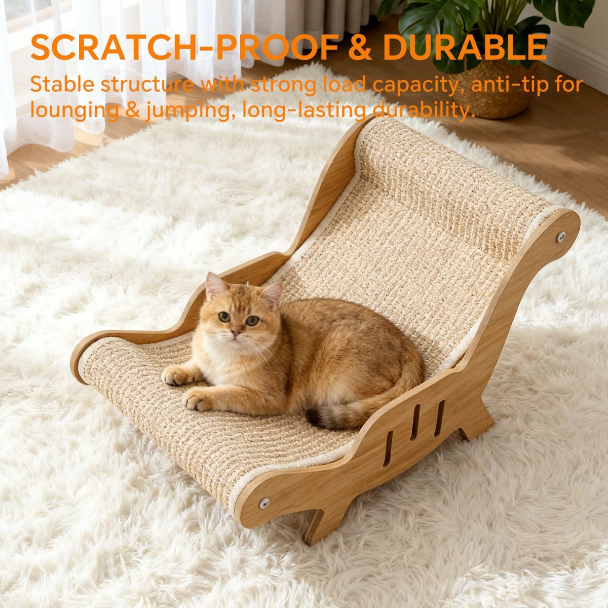 C-type all inclusive sisal cat lounge chair - integrated aesthetic, a natural decompression and relaxation place for cats - Image 2