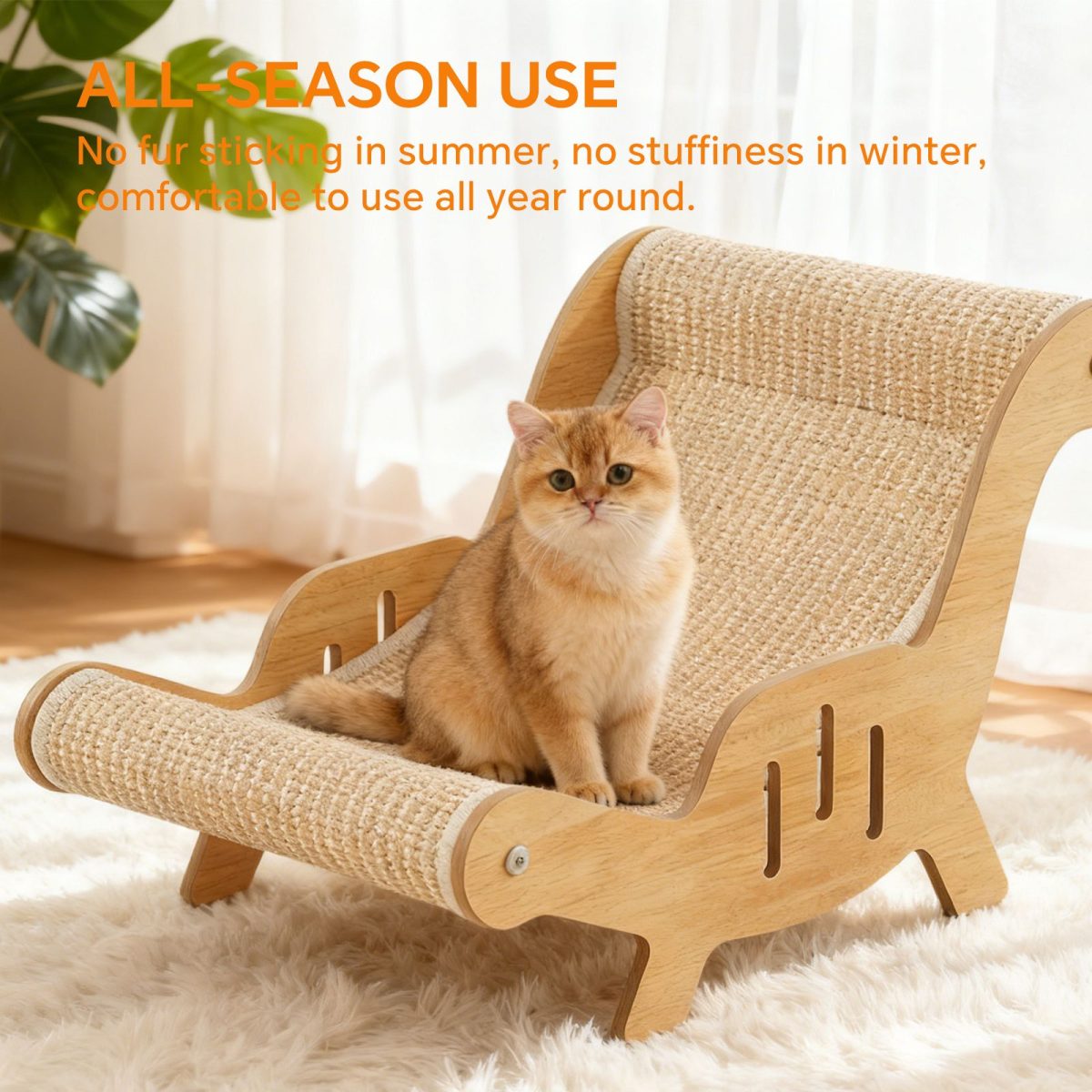 C-type all inclusive sisal cat lounge chair - integrated aesthetic, a natural decompression and relaxation place for cats - Image 3