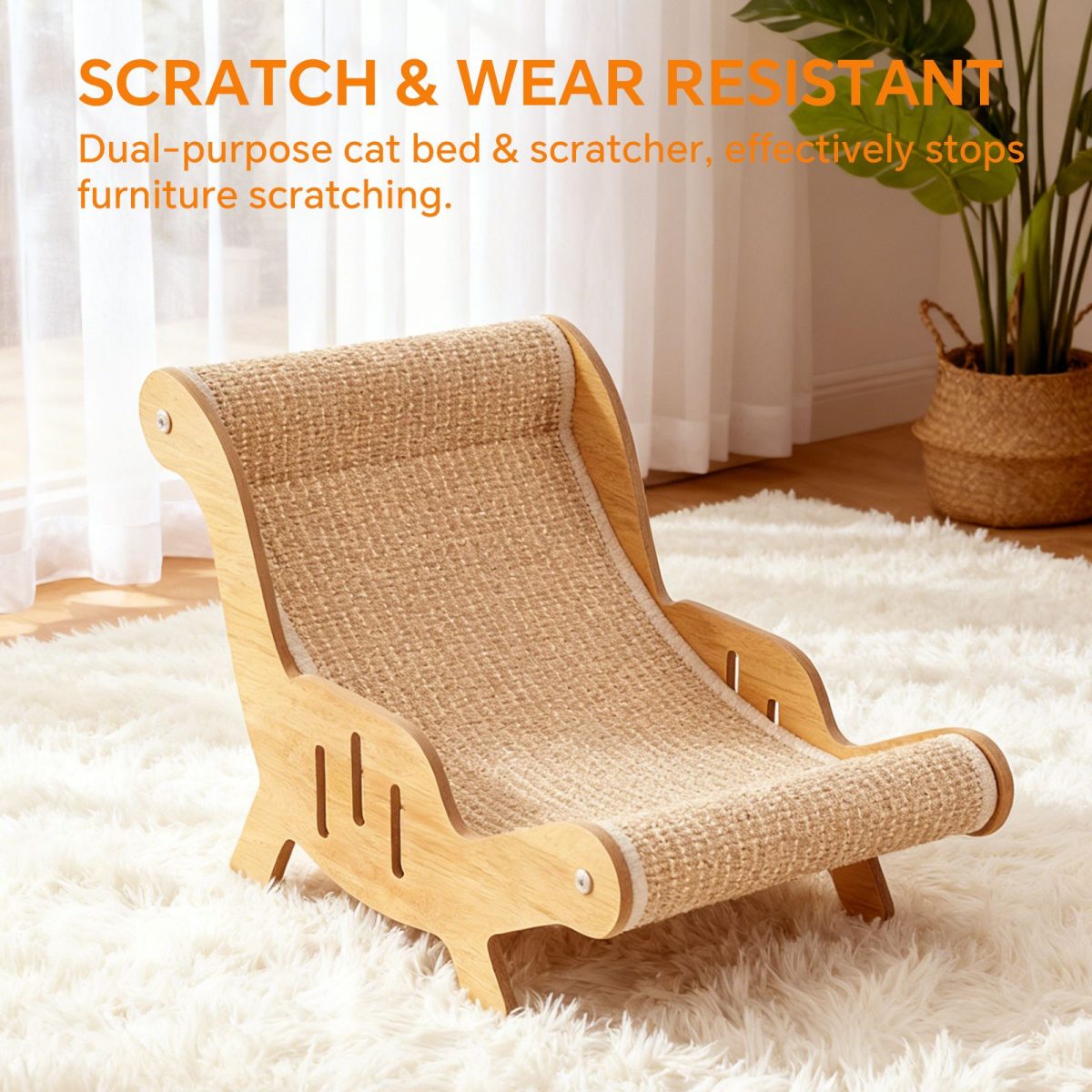 C-type all inclusive sisal cat lounge chair - integrated aesthetic, a natural decompression and relaxation place for cats - Image 4