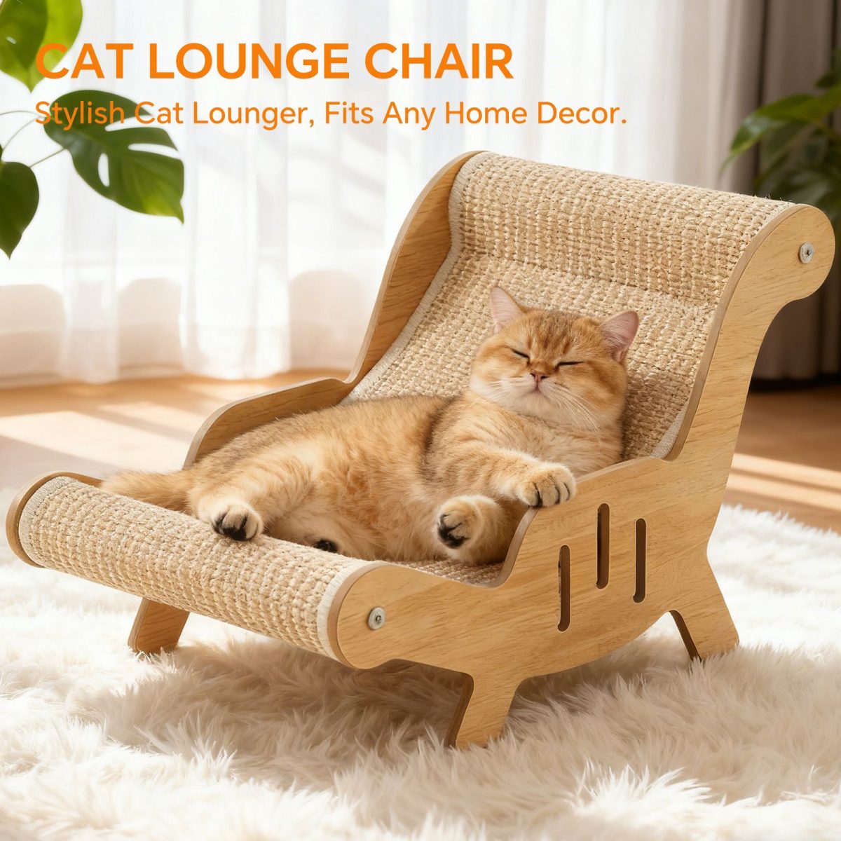 C-type all inclusive sisal cat lounge chair - integrated aesthetic, a natural decompression and relaxation place for cats - Image 5