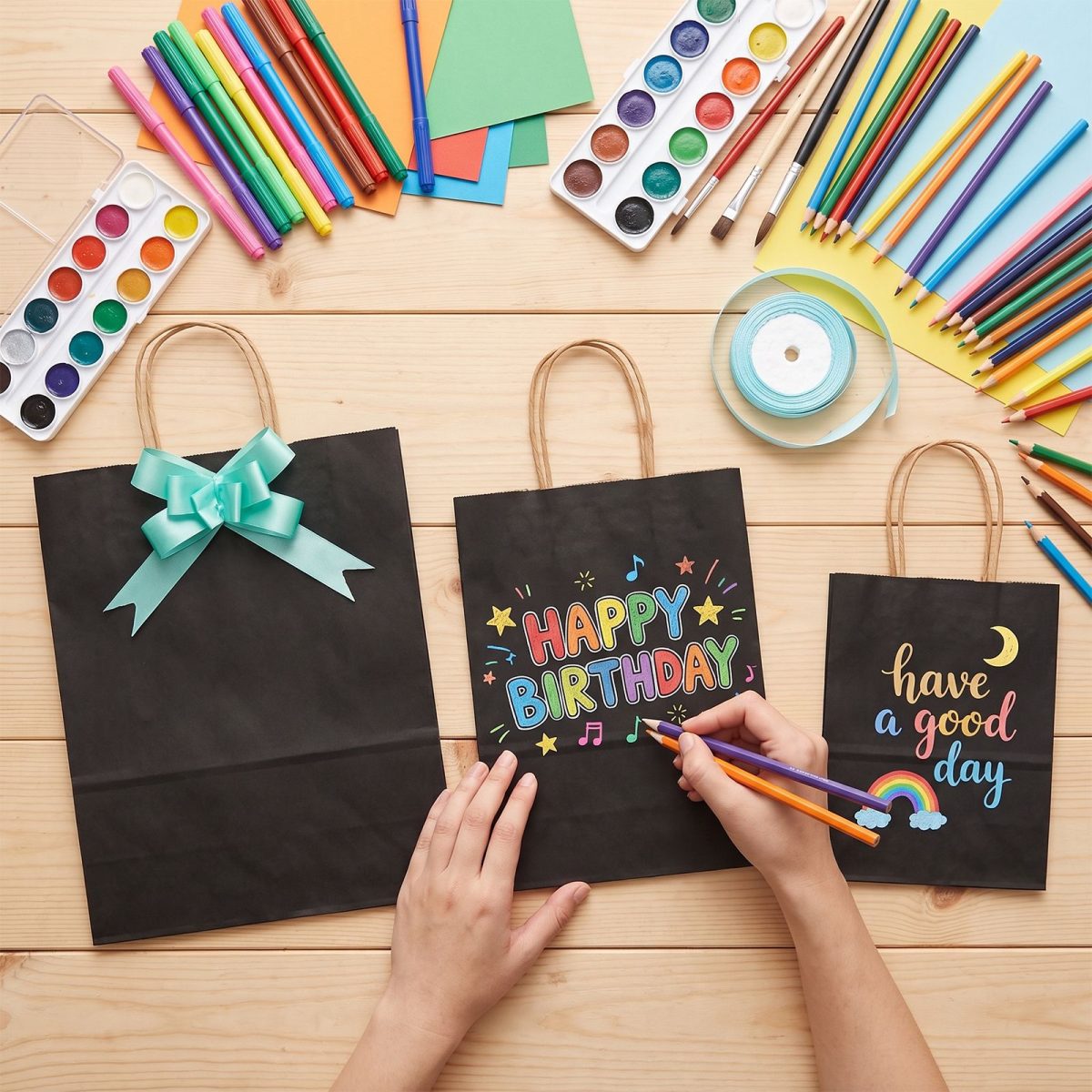 120 Pack Black Kraft Paper Gift Bags, 3 Sizes (5.1x3.5x7.9in, 7.9x4x9.8in, 9.8x4.7x12.6in), Reinforced Handles & Bottom, Paper Shopping Bags for Retail, Boutique, Party Favors - Image 4