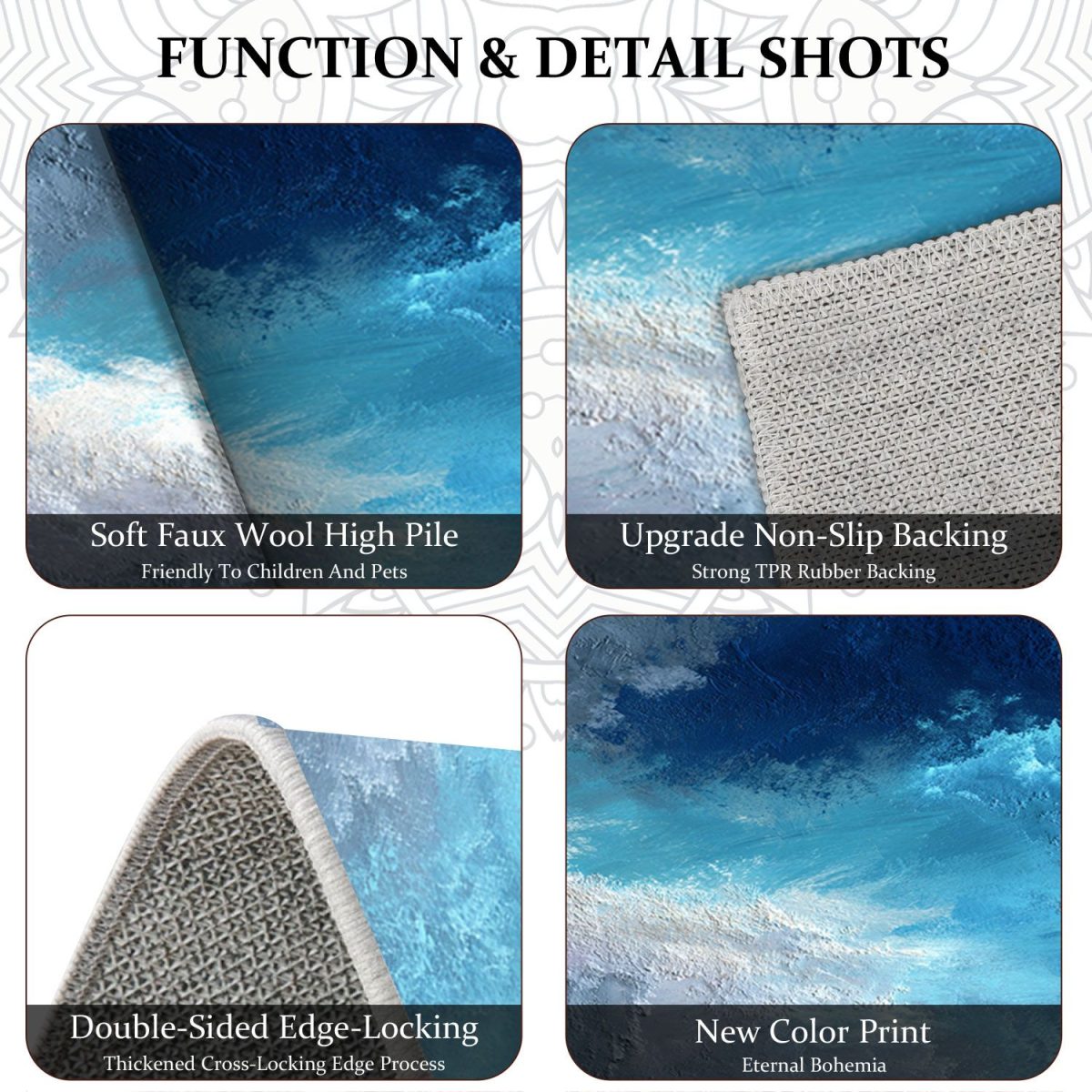 Three-piece kitchen rug set, non-slip and washable, abstract pattern kitchen hallway rug, soft and comfortable, suitable for sinks, floors, entrances, hallways and bathrooms. - Image 6