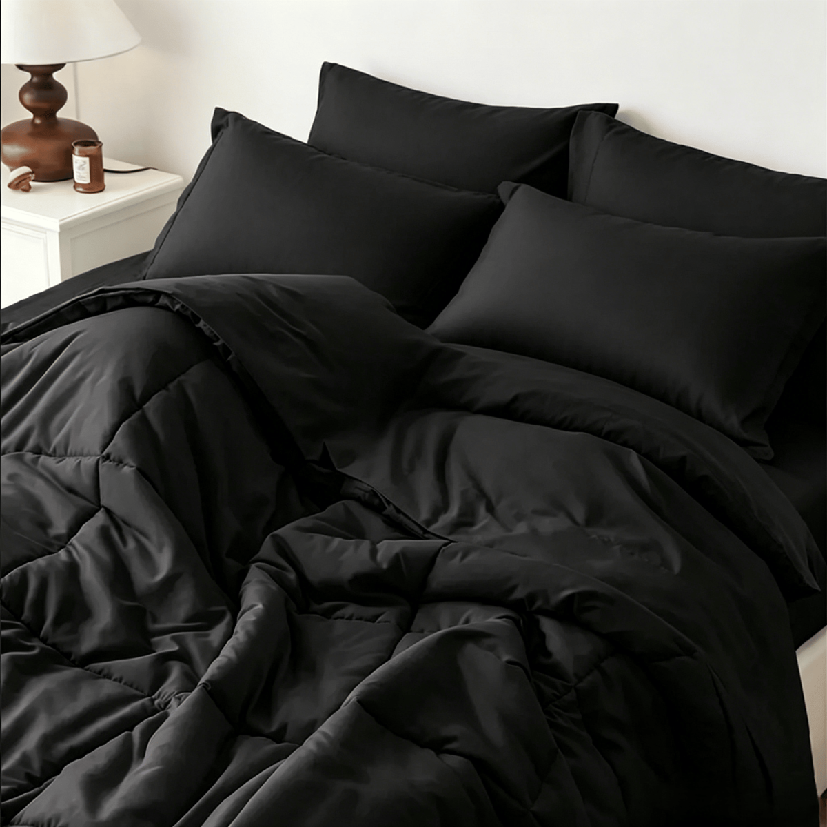 Black 2-Piece & 3-Piece Bedding Comforter Set – Twin/Queen/King – Soft Microfiber - Image 4