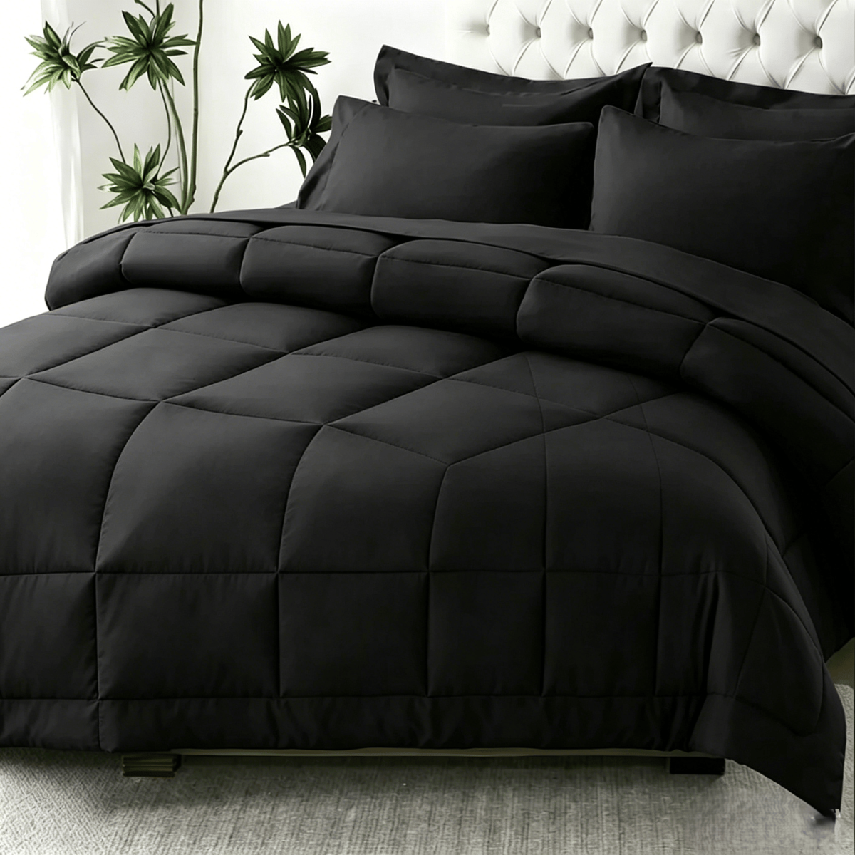 Black 2-Piece & 3-Piece Bedding Comforter Set – Twin/Queen/King – Soft Microfiber - Image 5
