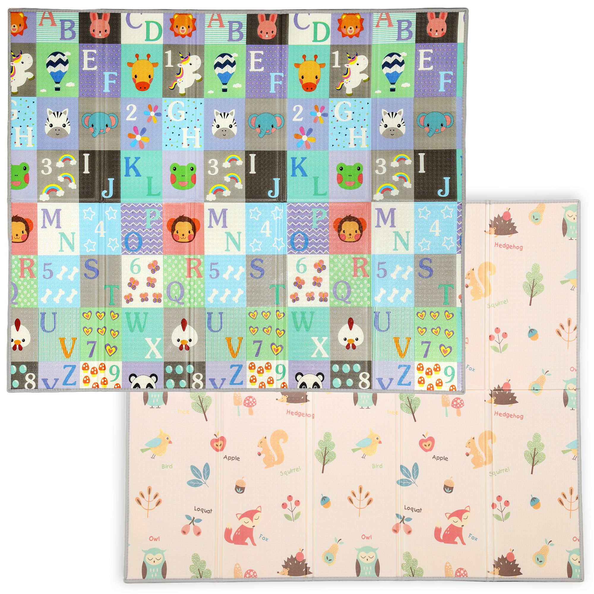 d01027es83p.jpg Baby Play Mat Double-Sided, Foldable Activity Playmat, Waterproof Reversible Playmat for Toddlers, 71" x 59" - Image 1