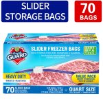 70 Count Slider Storage Bags, Zippered Fresh-keeping Bag, Heavy Duty Food Sorting Storage Bag, Food Preservation Sealed Bag, For Fruit, Grain, Vegetable And Meat, Kitchen Organizers And Storage,