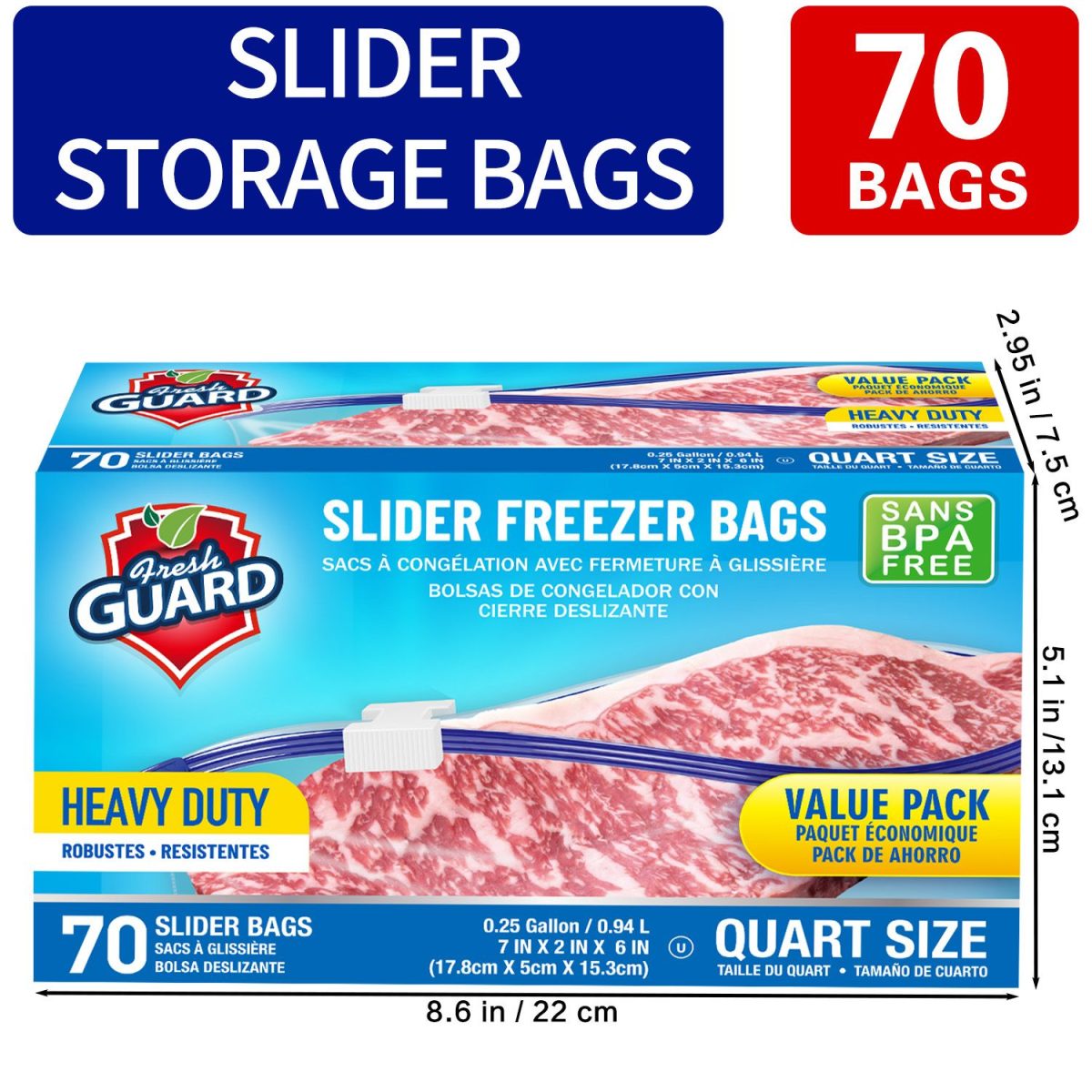 70 Count Slider Storage Bags, Zippered Fresh-keeping Bag, Heavy Duty Food Sorting Storage Bag, Food Preservation Sealed Bag, For Fruit, Grain, Vegetable And Meat, Kitchen Organizers And Storage, - Image 10