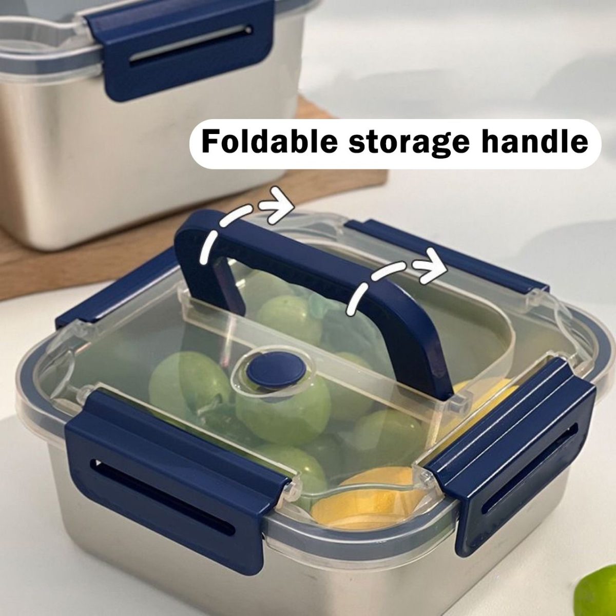 Yakimoto 2/4/6/8/10 PCS Extra-Large Stainless Steel Food Storage Containers With Blue Lids - Deep Design, Airtight Seal, Perfect For Refrigerator Organization, Meal Prep, Lunch Boxes & Kitchen Pantry - Image 61