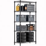 1250 lbs Storage Shelving Utility Shelving Unit 5-Tier Utility Shelving Unit Steel Organizer Wire Rack for Home,Kitchen,Office (13.7" D x 23.6" W x 62.4" H)