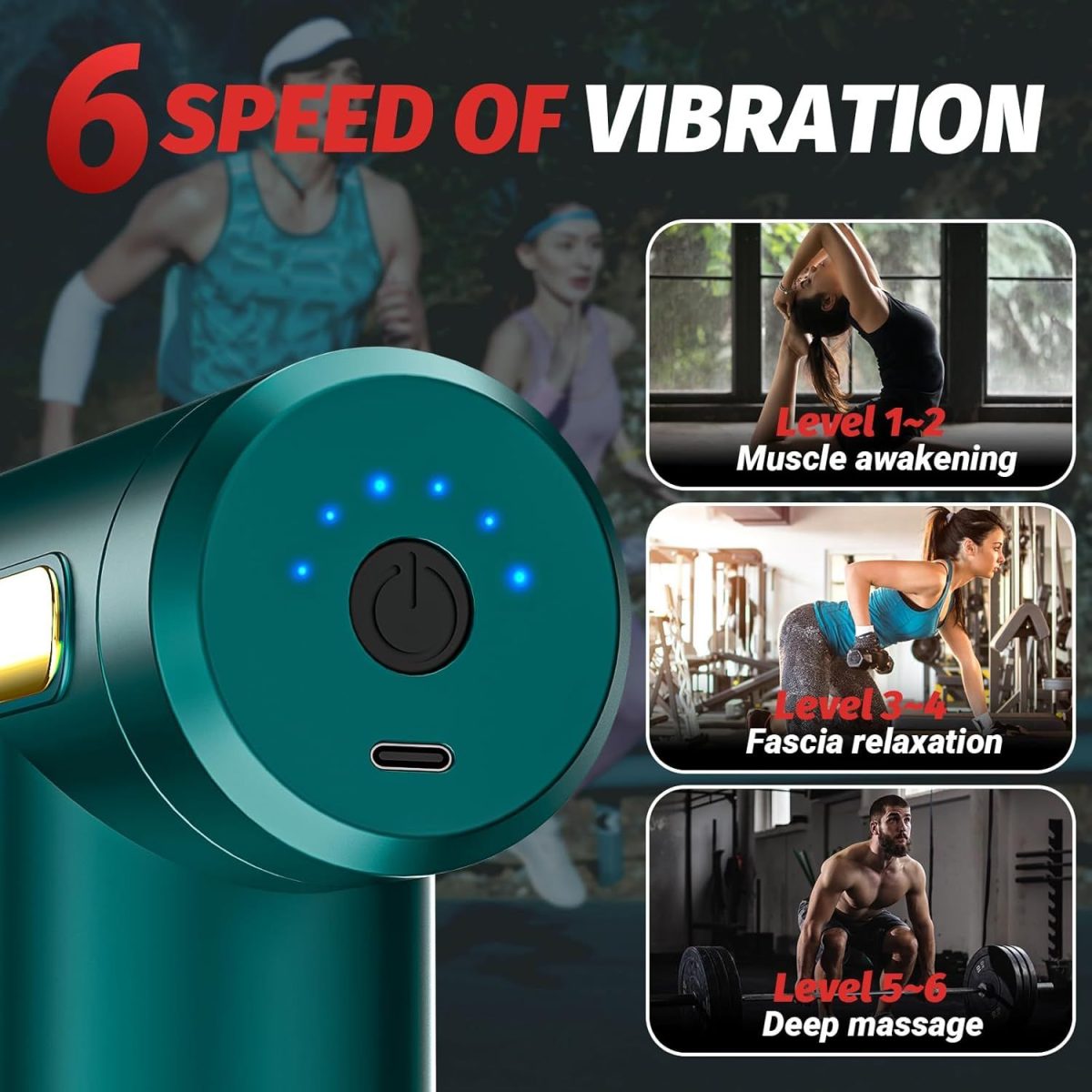 Massage Gun, Small Travel Tool, Massage Gun Deep Tissue,Percussion Handheld Portable Muscle Massager Tool for Full Body Pain Relief, Ideal Gifts for Men, Women - Image 7
