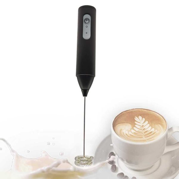 [Pick-Up Only] Rechargeable Handheld Milk Frother, USB-C Electric Drink Mixer with Stainless Steel Whisk, Portable Coffee Foam Maker for Latte, Cappuccino & Matcha (Black)