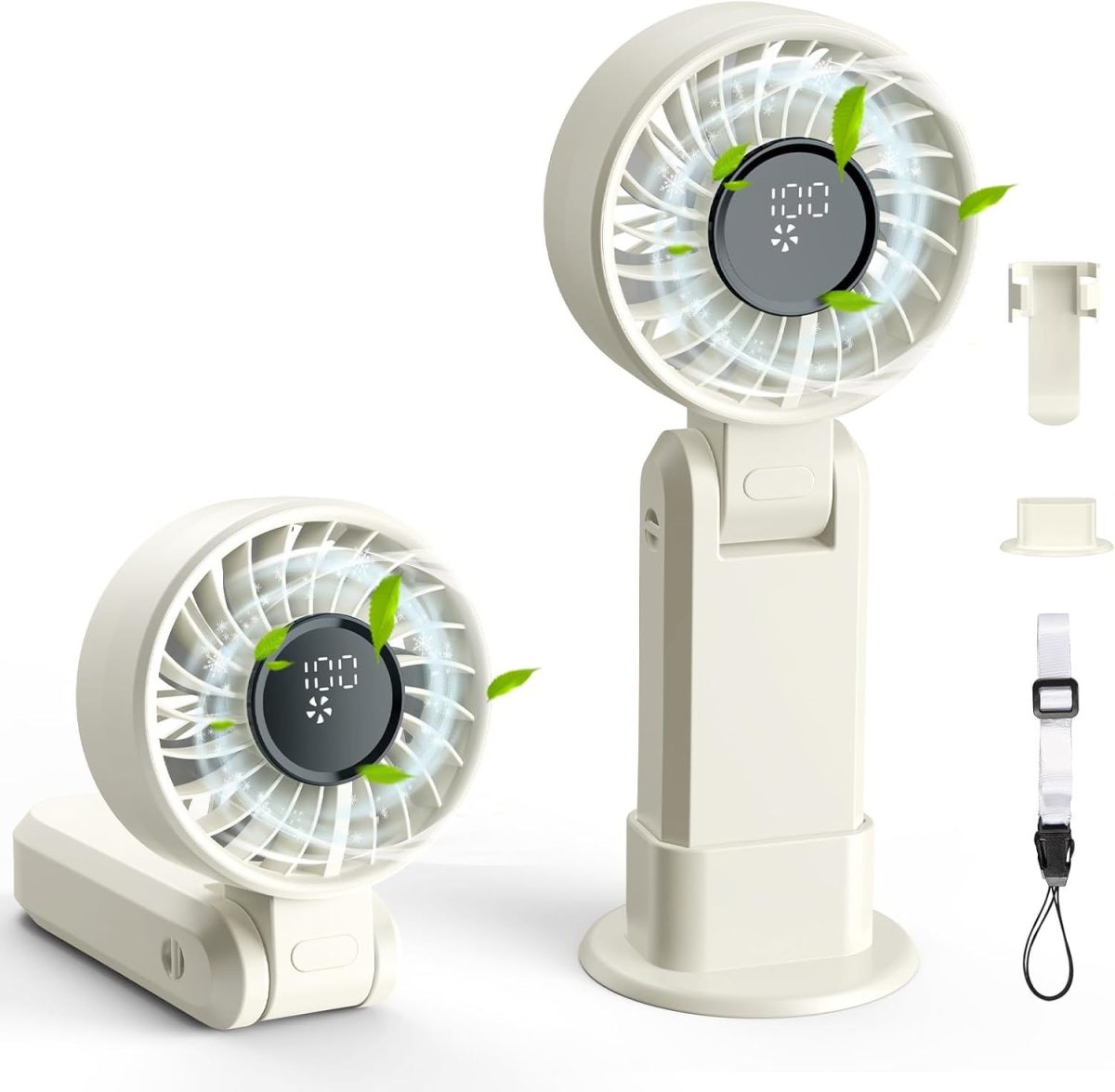 5200mAh Portable Handheld Fans for Travel, High-Speed Motor, Rechargeable Hand Held Fan, 5 Speed,180°Foldable, Small Personal Fan,4-IN-1 Hand/Desk/Waist/Neck Fans,Summer Beach Travel Essentials - Image 2