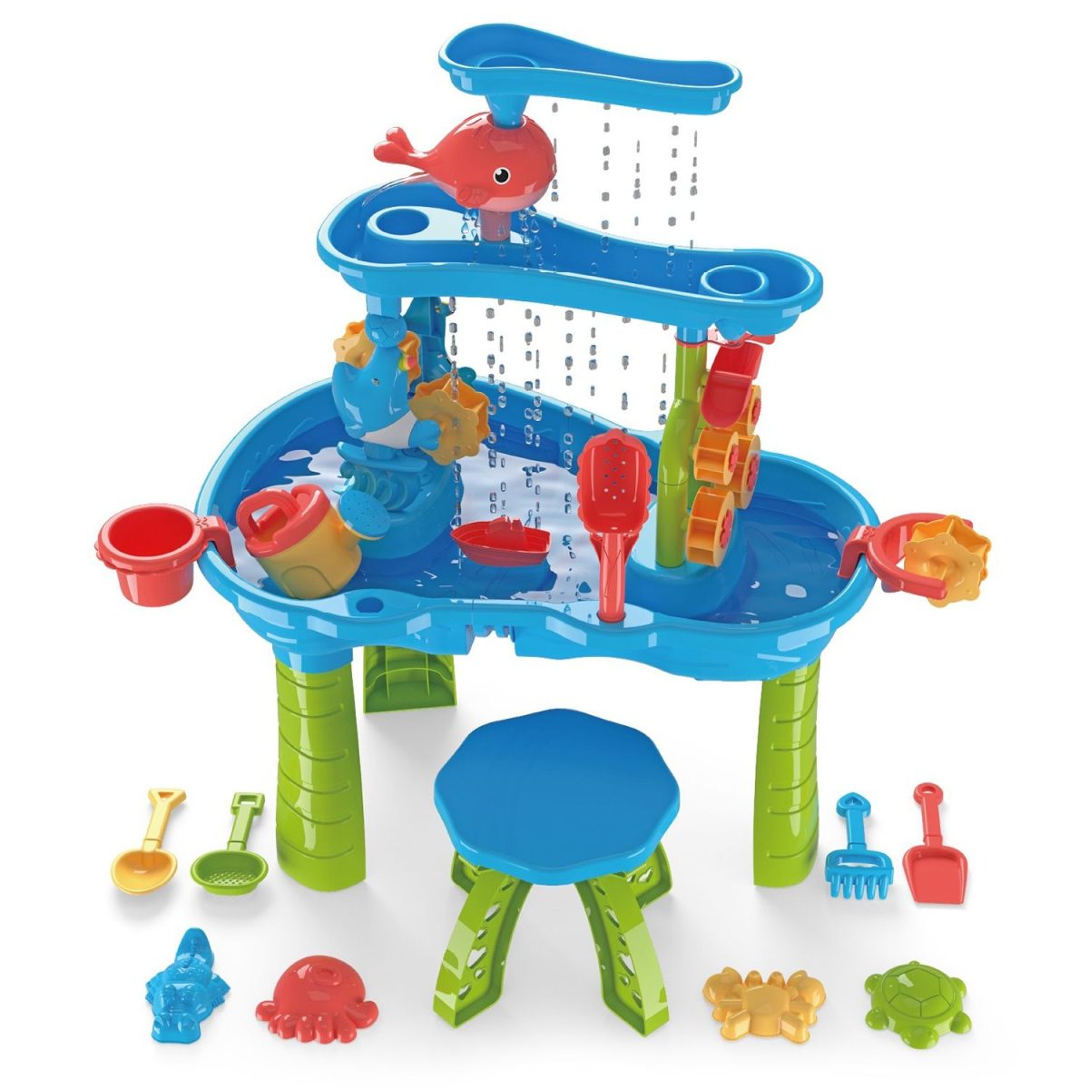 Kid Sand Water Table Toddler Water Activity Table Rain Showers Play Table Toy for 3-6 Years Old Sensory Exercise Friendship Building - Image 2
