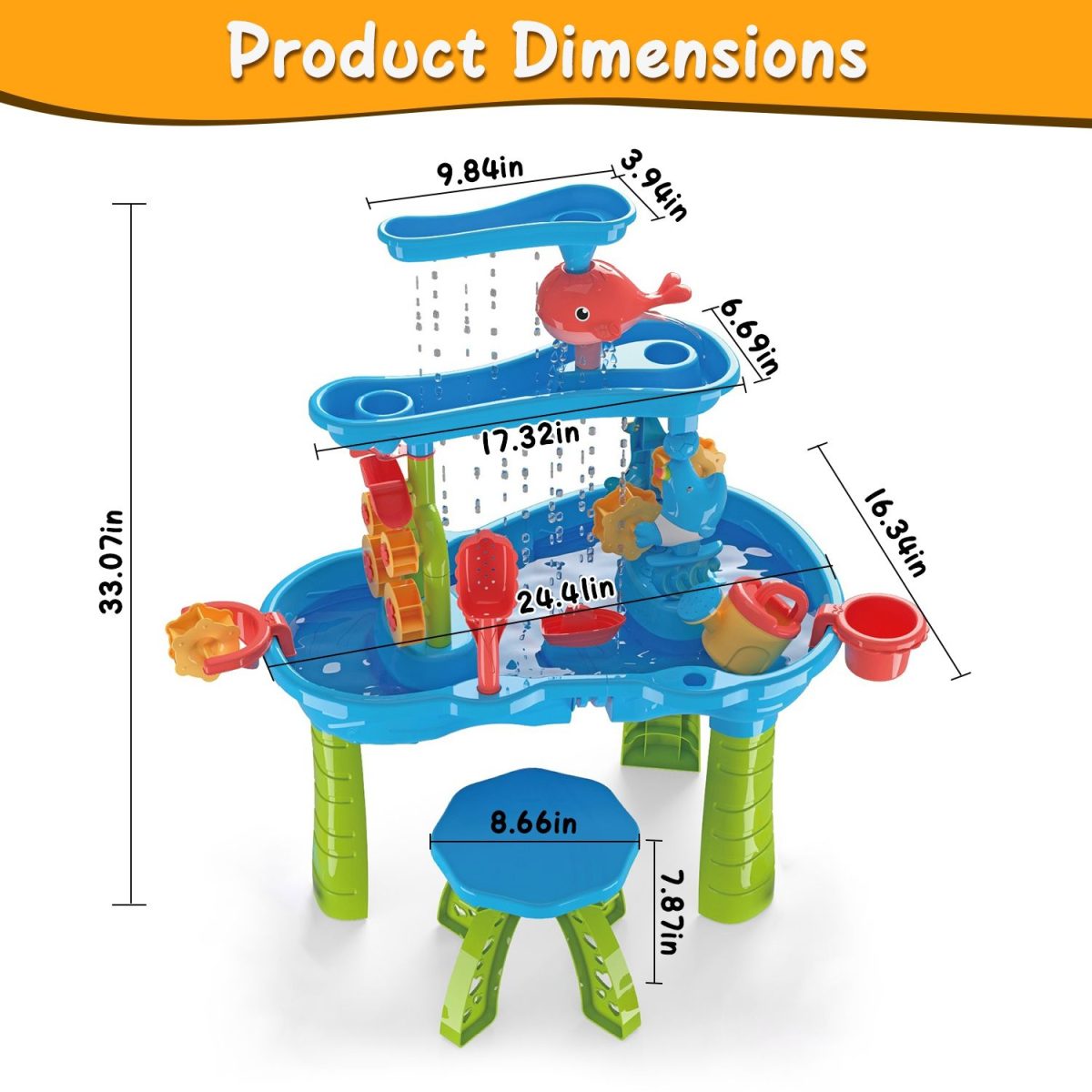 Kid Sand Water Table Toddler Water Activity Table Rain Showers Play Table Toy for 3-6 Years Old Sensory Exercise Friendship Building - Image 8