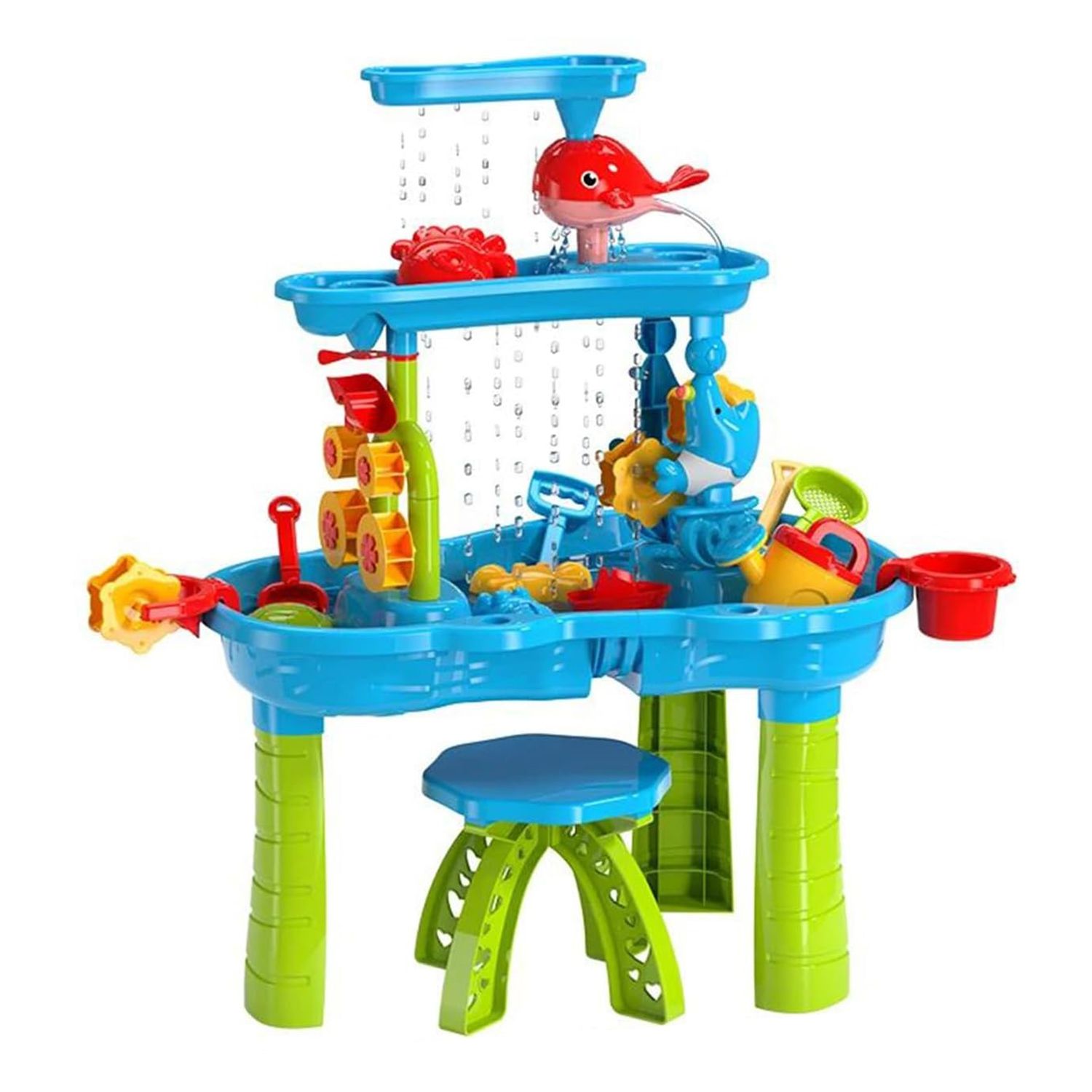d01027h72iv.jpg Kid Sand Water Table Toddler Water Activity Table Rain Showers Play Table Toy for 3-6 Years Old Sensory Exercise Friendship Building - Image 1