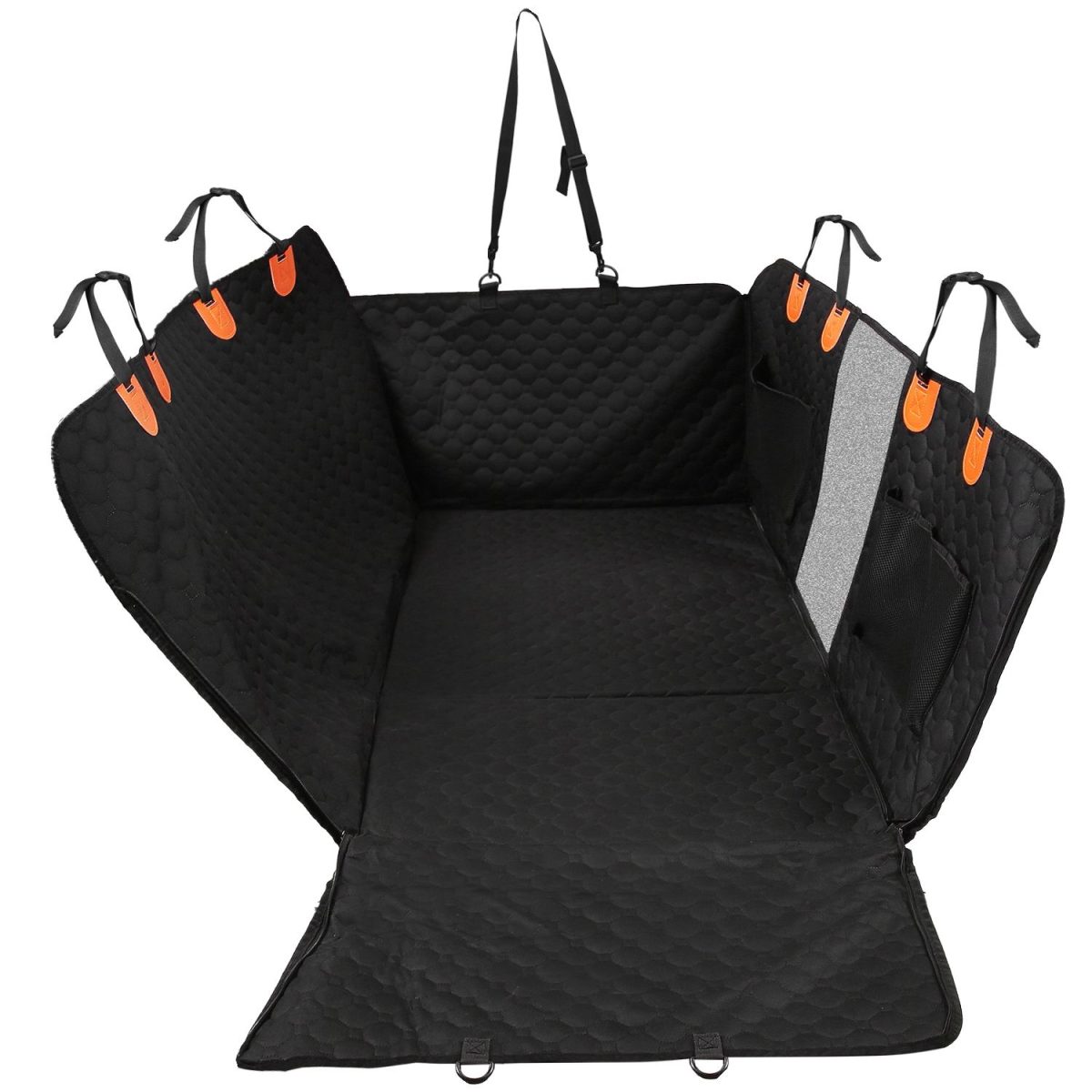 Dog Car Back Seat Cover With Zipper Mesh Window Storage Bags Waterproof 600D Oxford Cloth Car Seat Protector With Slide Flaps For Cars Trucks SUVs - Image 14