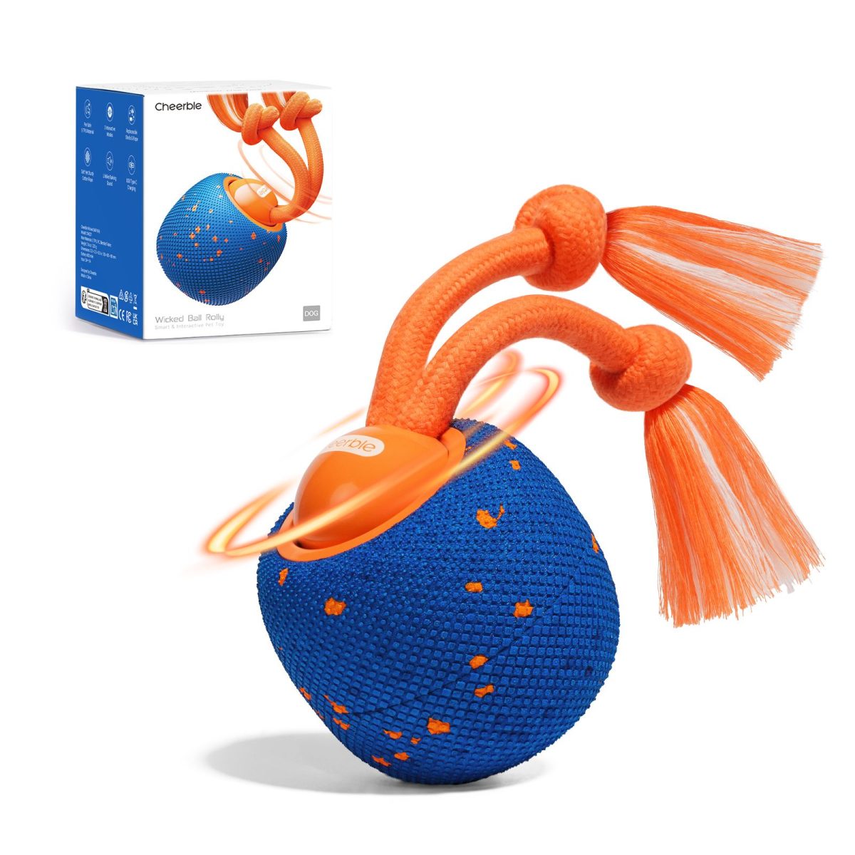 Cheerble Interactive Dog Toy, Wicked Ball Rolly, Automatic Move, E-TPU Material, Rope and Barking Sounds, for Medium to Large Dogs - Image 9