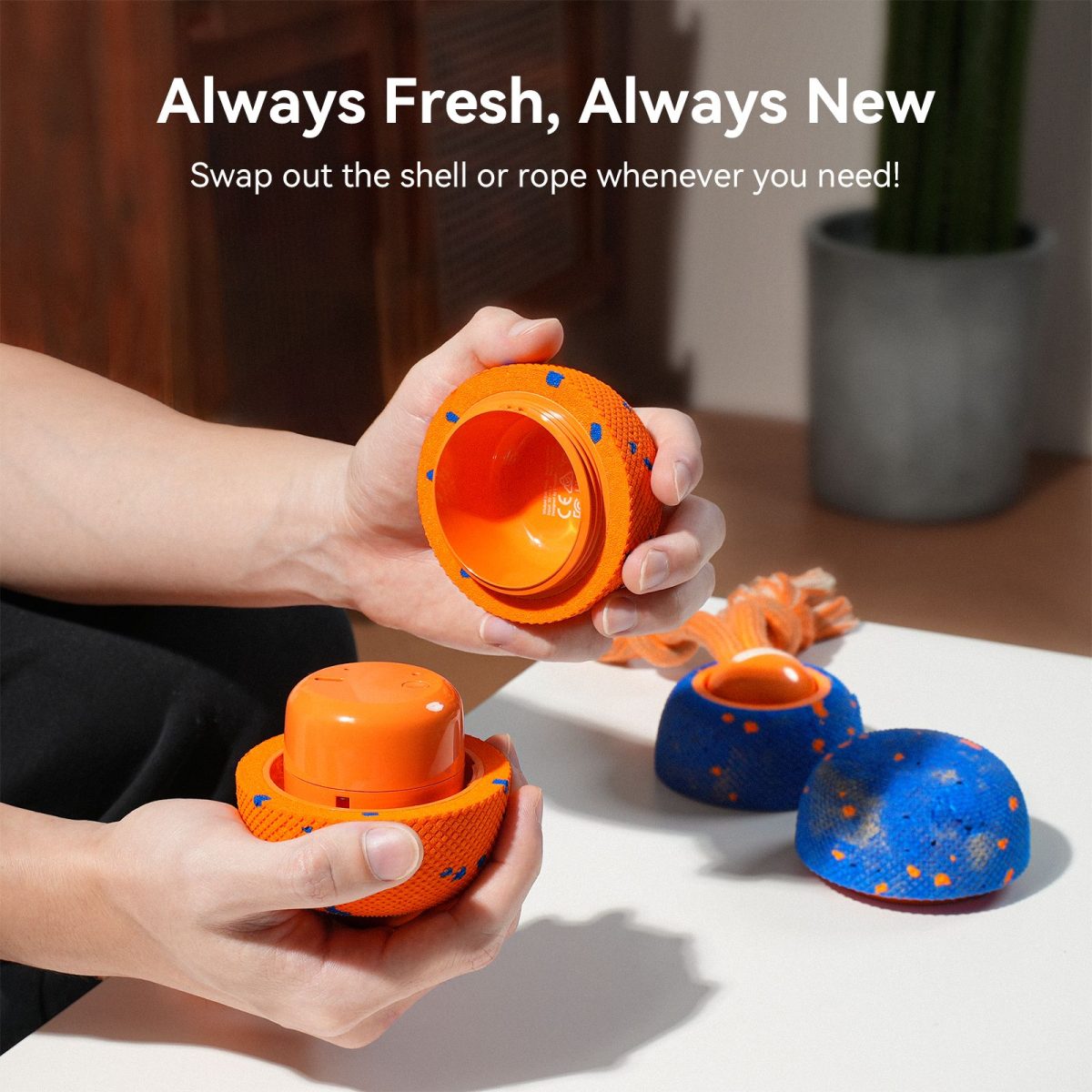 Cheerble Interactive Dog Toy, Wicked Ball Rolly, Automatic Move, E-TPU Material, Rope and Barking Sounds, for Medium to Large Dogs - Image 11