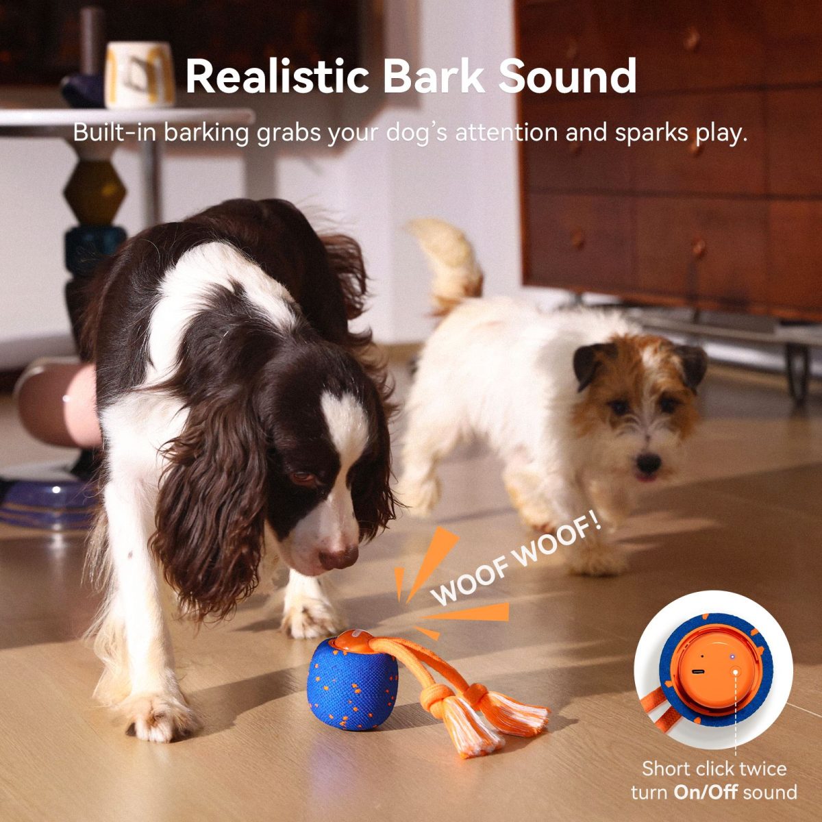 Cheerble Interactive Dog Toy, Wicked Ball Rolly, Automatic Move, E-TPU Material, Rope and Barking Sounds, for Medium to Large Dogs - Image 15