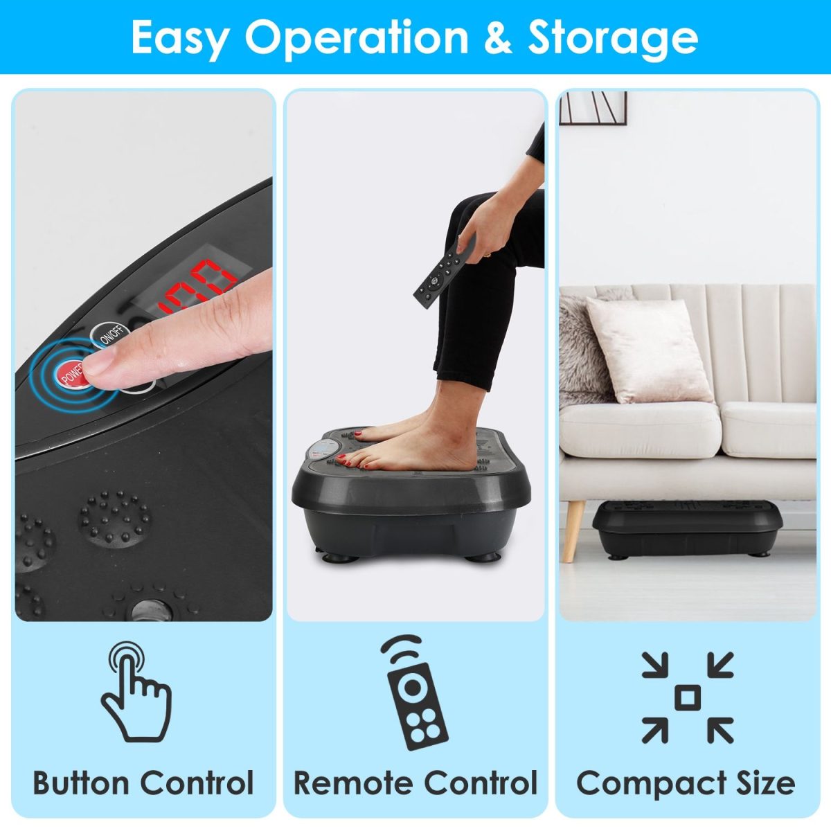 Vibration Exercise Machine With Resistant Bands Remote Control Whole Body Vibration Platform Workout Equipment Home Fitness Training Equipment For Weight Loss Fat Burner - Image 35