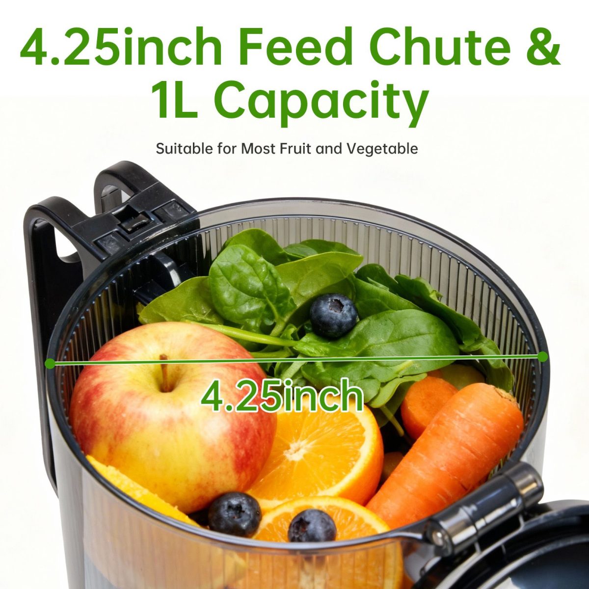 Cold juicer, chewable juicer, wide feeding trough for easy cleaning, suitable for whole vegetables and fruits - Image 6