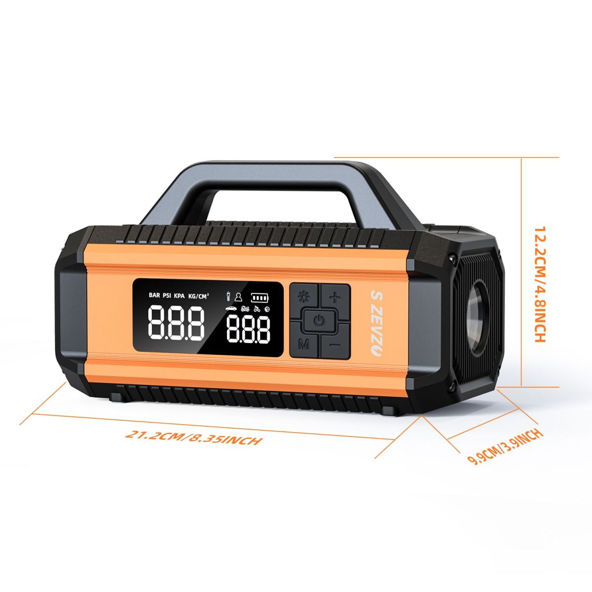 2 in 1 Car Jump Starter with Air Compressor Air Inflator Battery Charge Jumper Booster Power Bank Jumper Box Blue Red Emergency Alarm Flashlight - Image 15