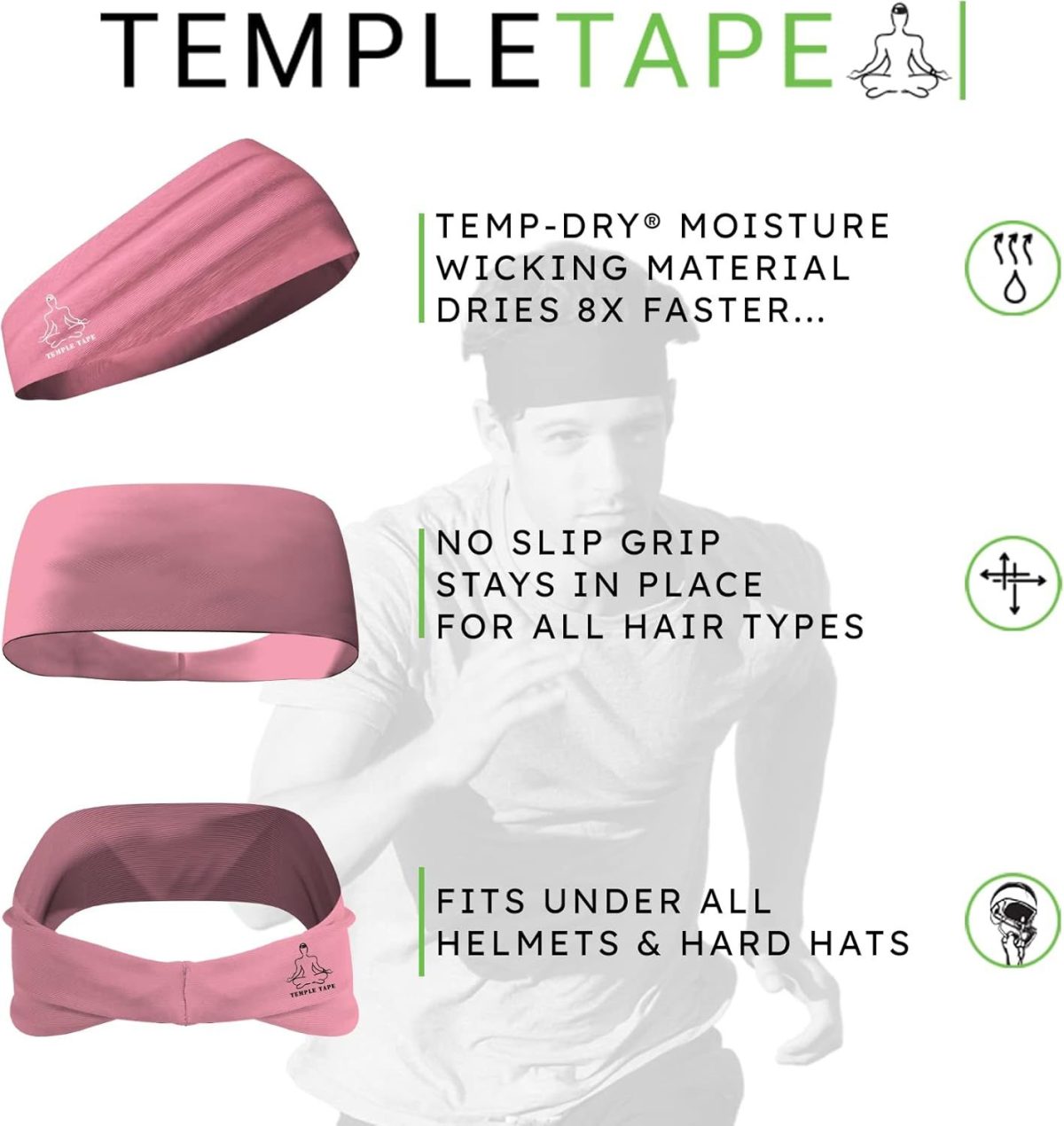 Sweat Band Workout Headbands for Women and Men - Sweatbands for Men - Moisture Wicking Sports Sweat Bands Headbands for Women, Running,Cycling,Yoga,Football Headband - Image 27