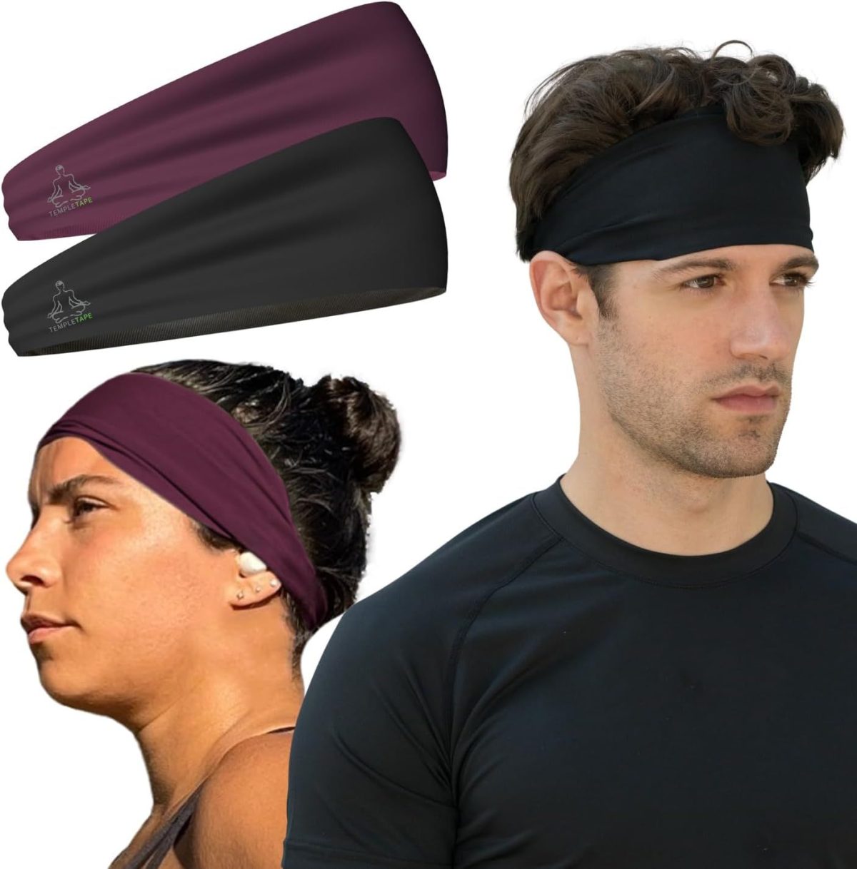 Sweat Band Workout Headbands for Women and Men - Sweatbands for Men - Moisture Wicking Sports Sweat Bands Headbands for Women, Running,Cycling,Yoga,Football Headband - Image 32