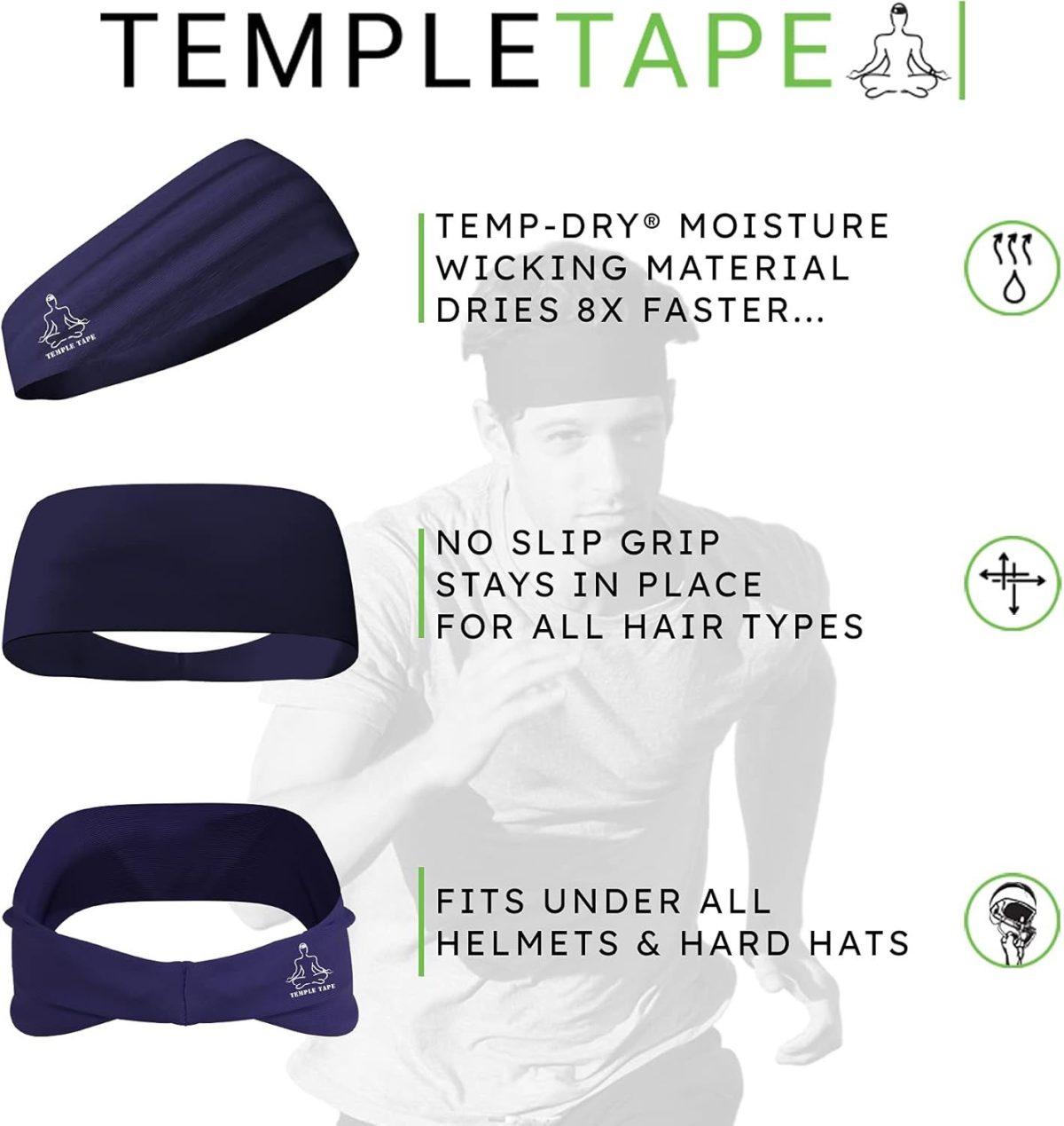 Sweat Band Workout Headbands for Women and Men - Sweatbands for Men - Moisture Wicking Sports Sweat Bands Headbands for Women, Running,Cycling,Yoga,Football Headband - Image 51