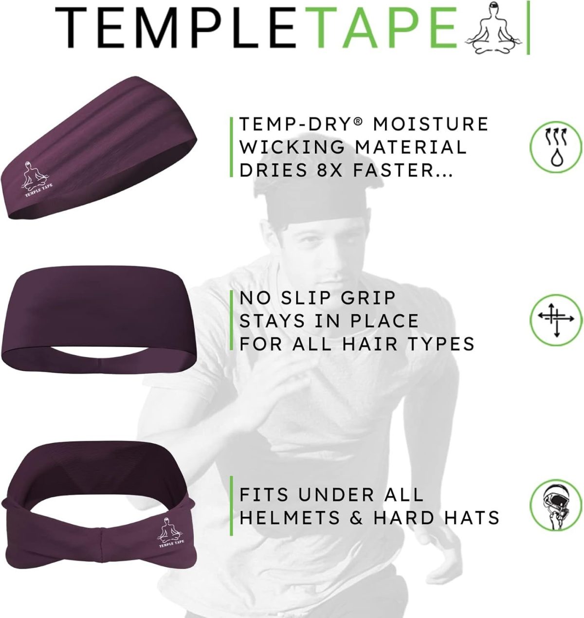 Sweat Band Workout Headbands for Women and Men - Sweatbands for Men - Moisture Wicking Sports Sweat Bands Headbands for Women, Running,Cycling,Yoga,Football Headband - Image 54