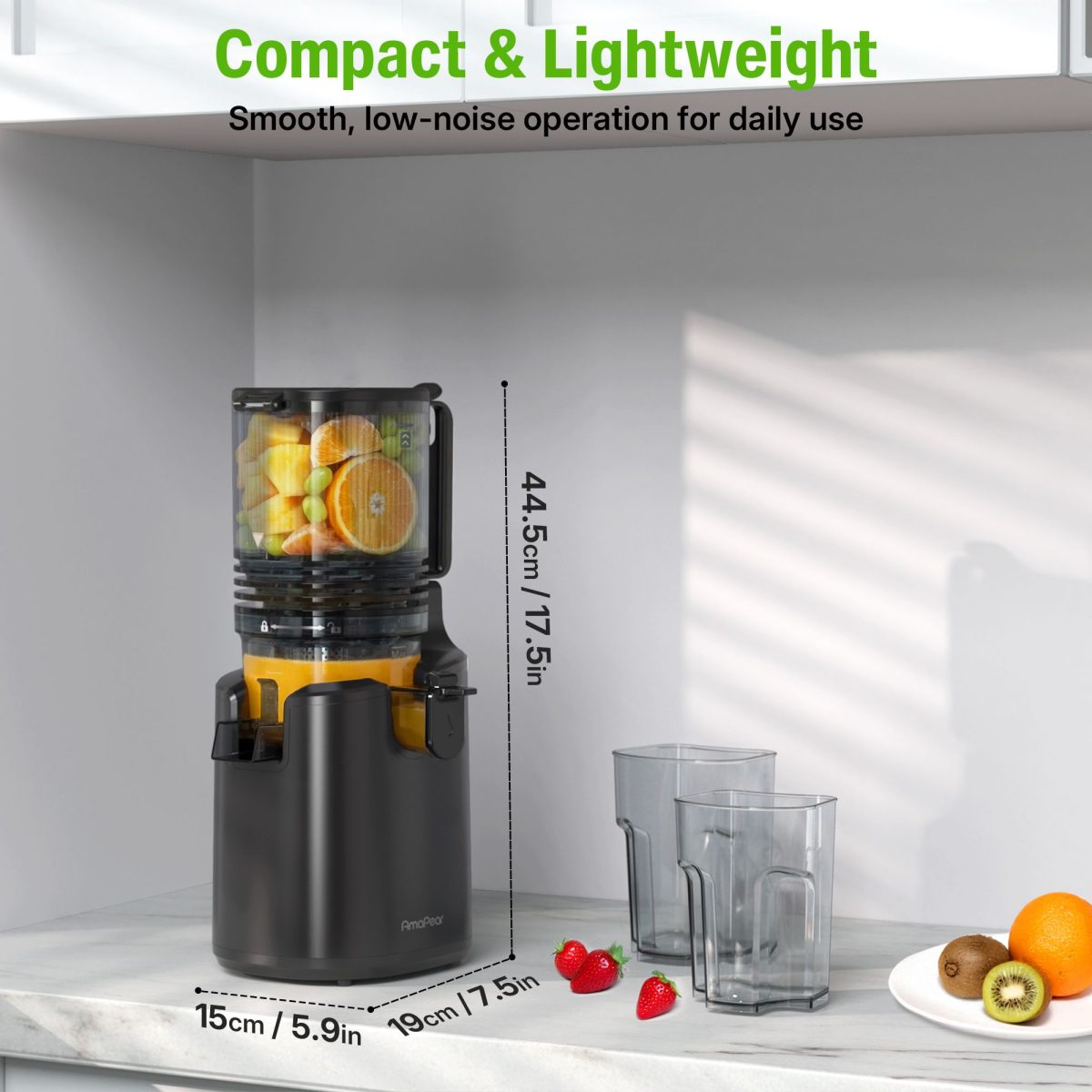 Cold Press Juicer with 6 in. Wide Feed Chute, Slow Masticating Juicer (FBA warehouse) - Image 6